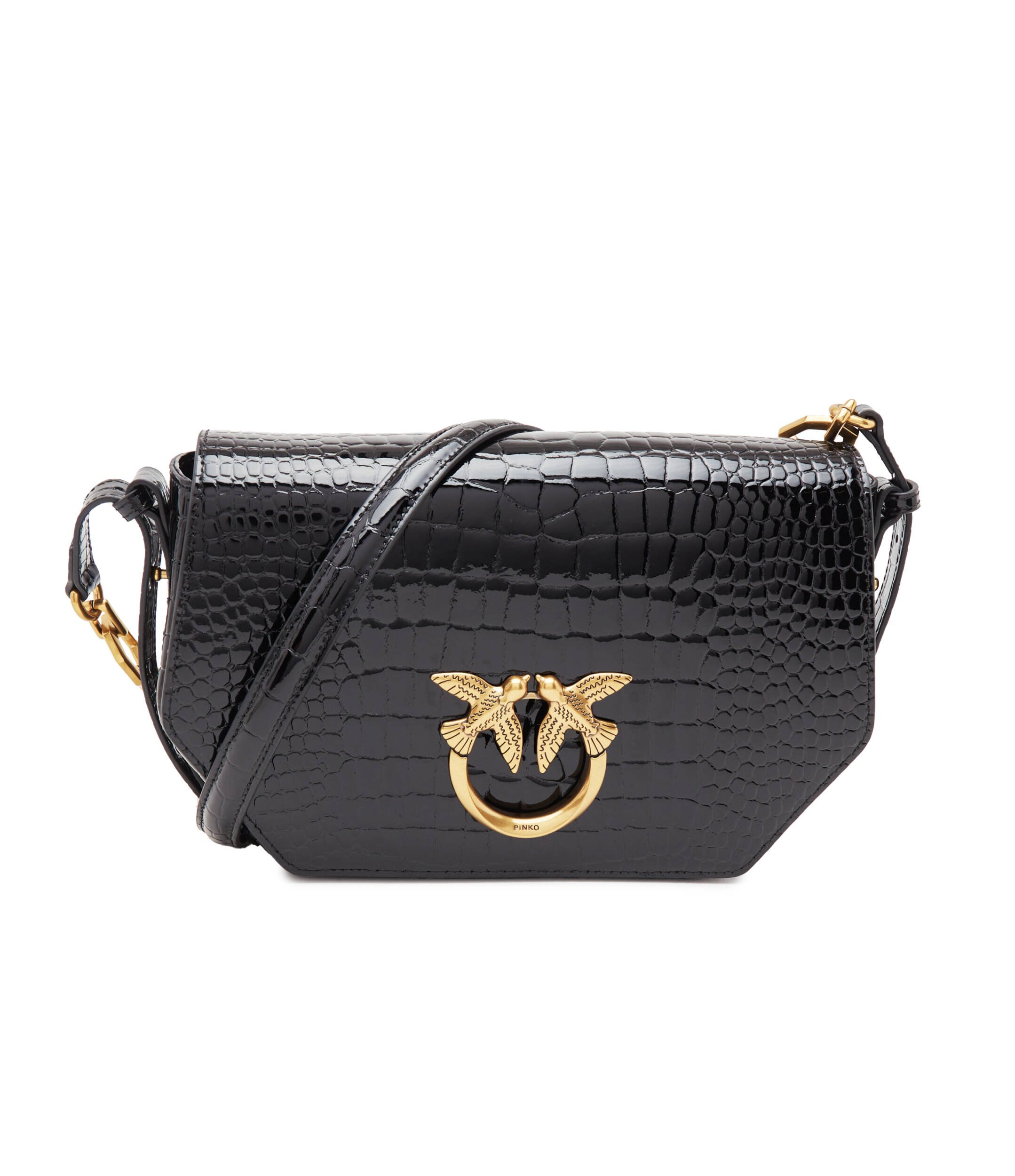 Pinko De piele geantă pe umăr Love Click Exagon Classic