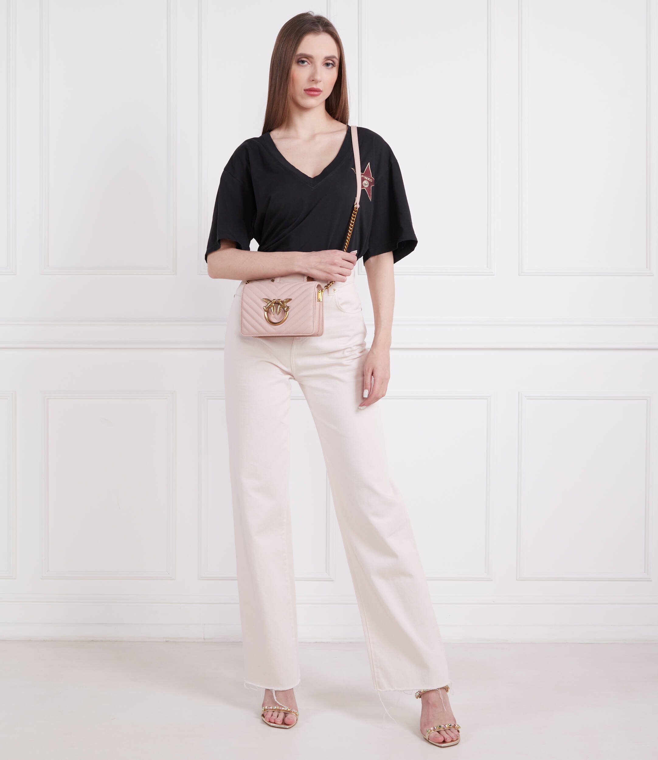 Pinko De piele geantă pe umăr Love Click Mini