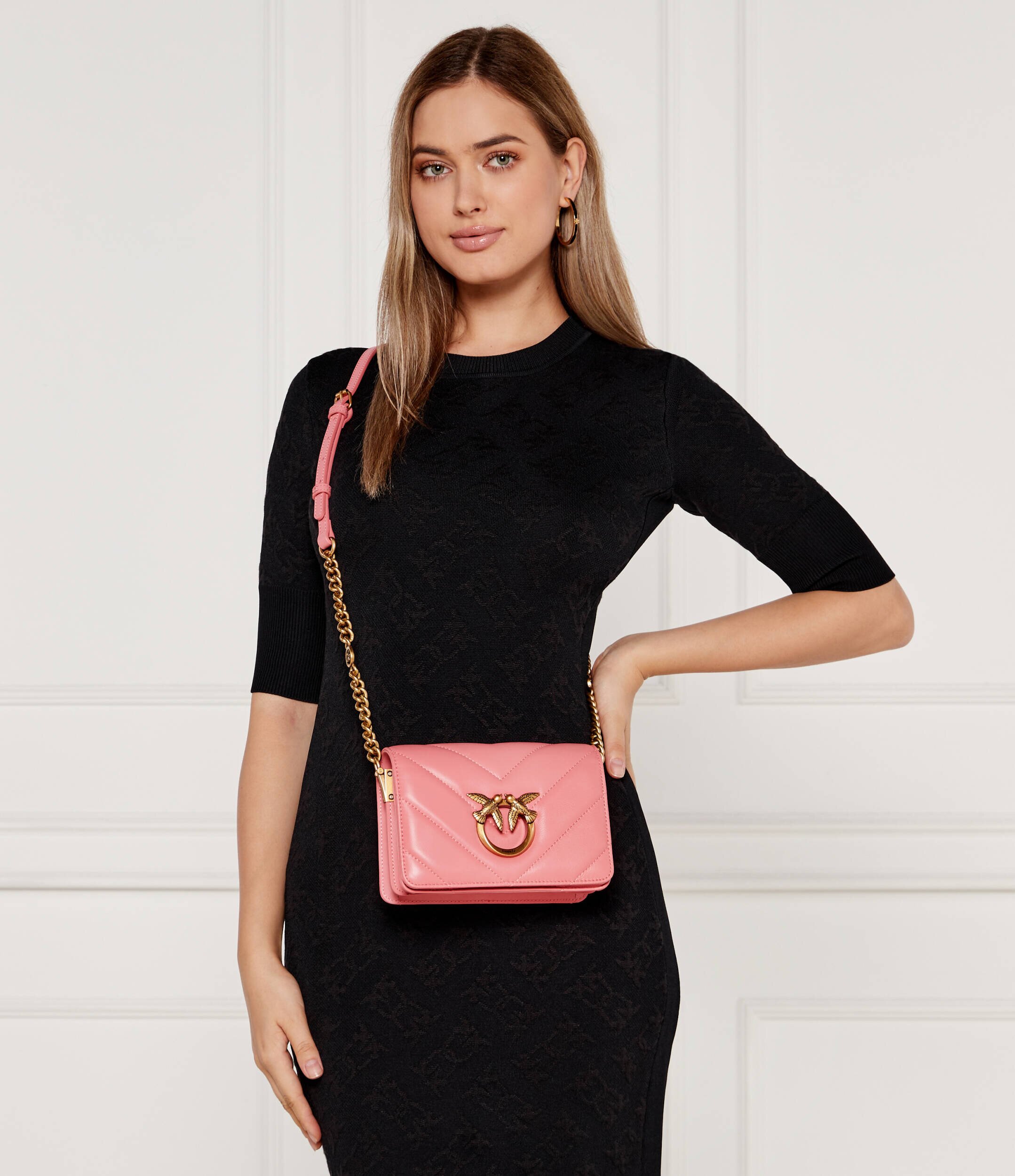 Pinko De piele geantă pe umăr Love Click Mini