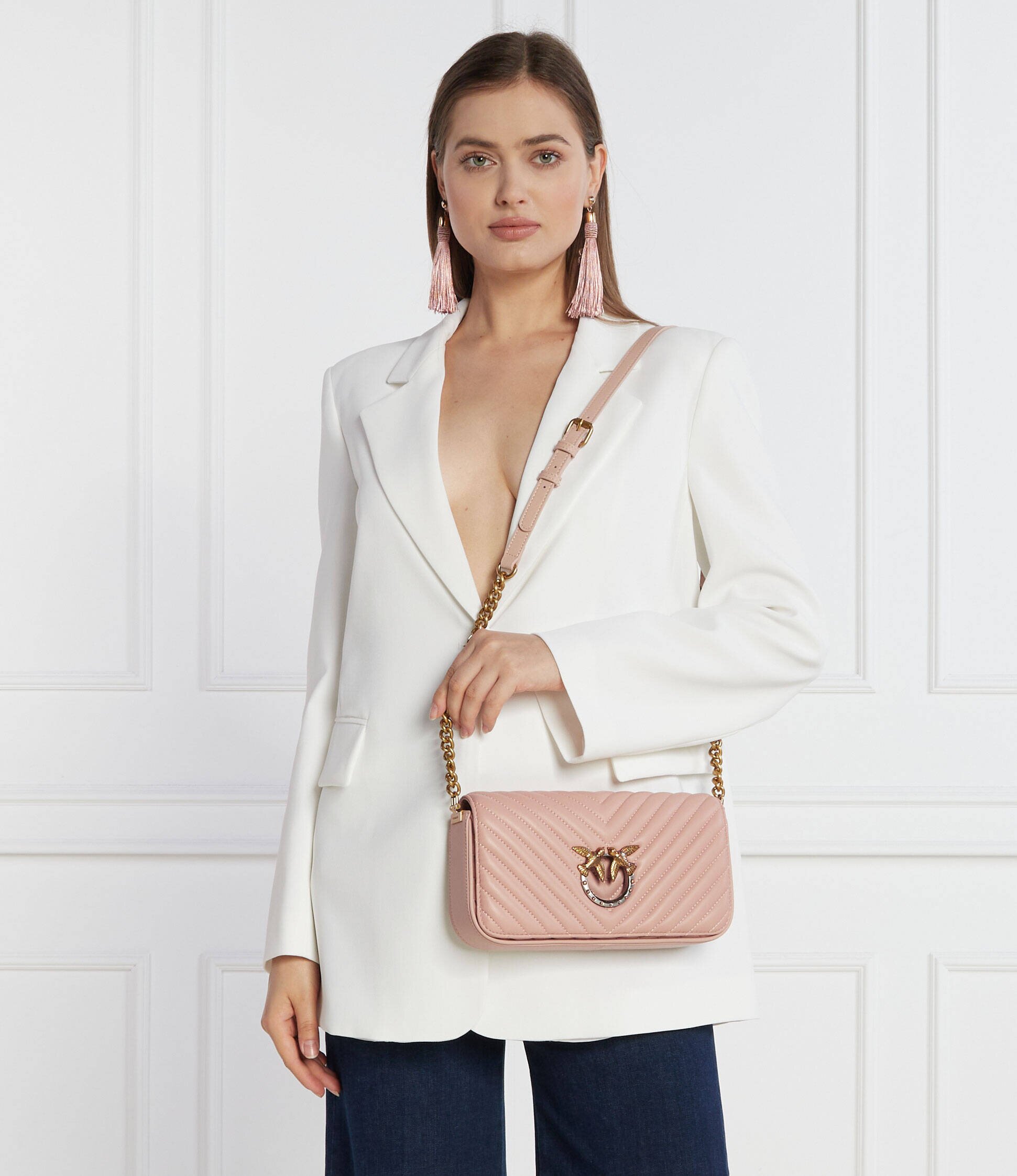 Pinko De piele geantă pe umăr Love Click Mini