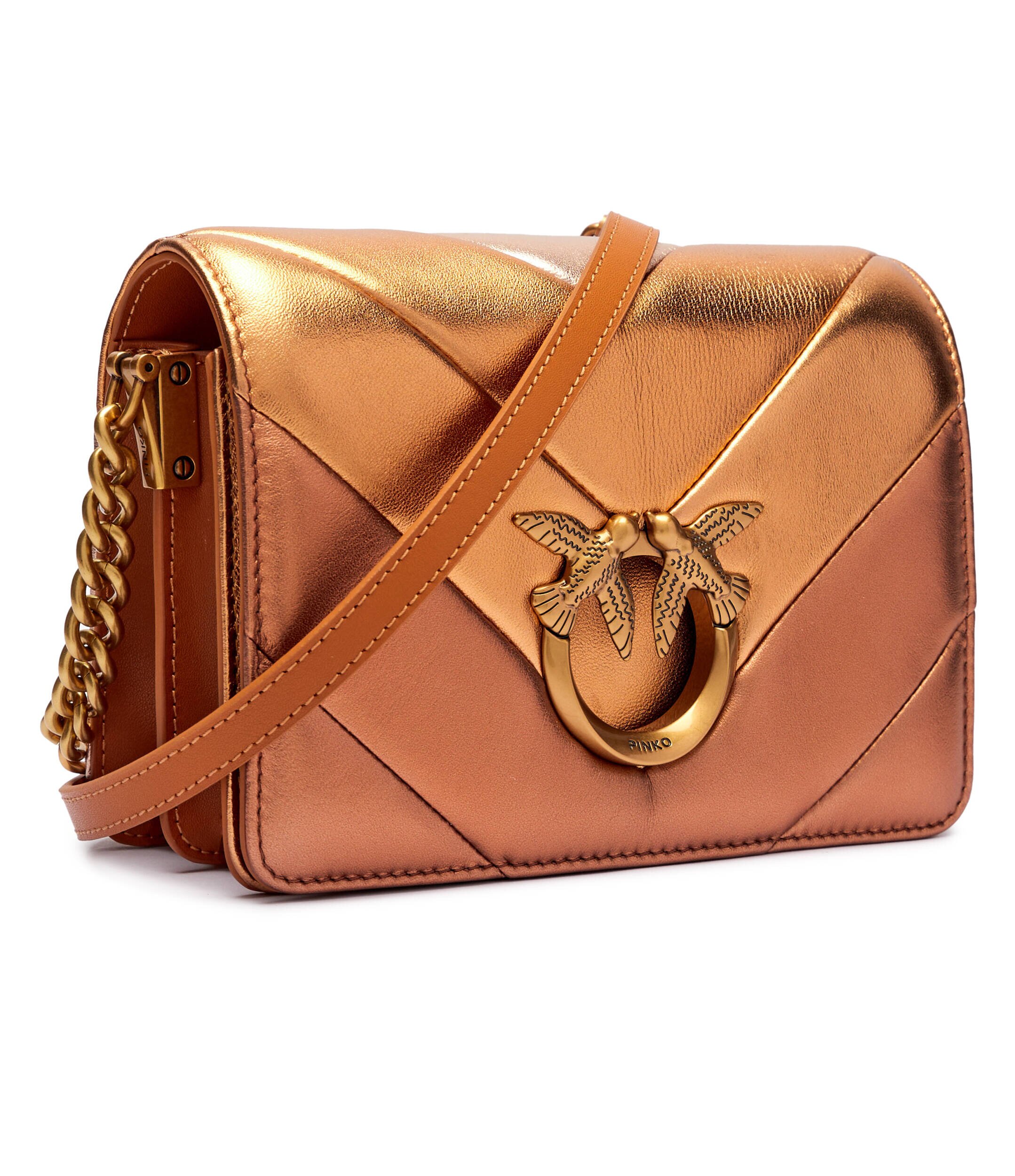 Pinko De piele geantă pe umăr Love Click Mini Big Chevron