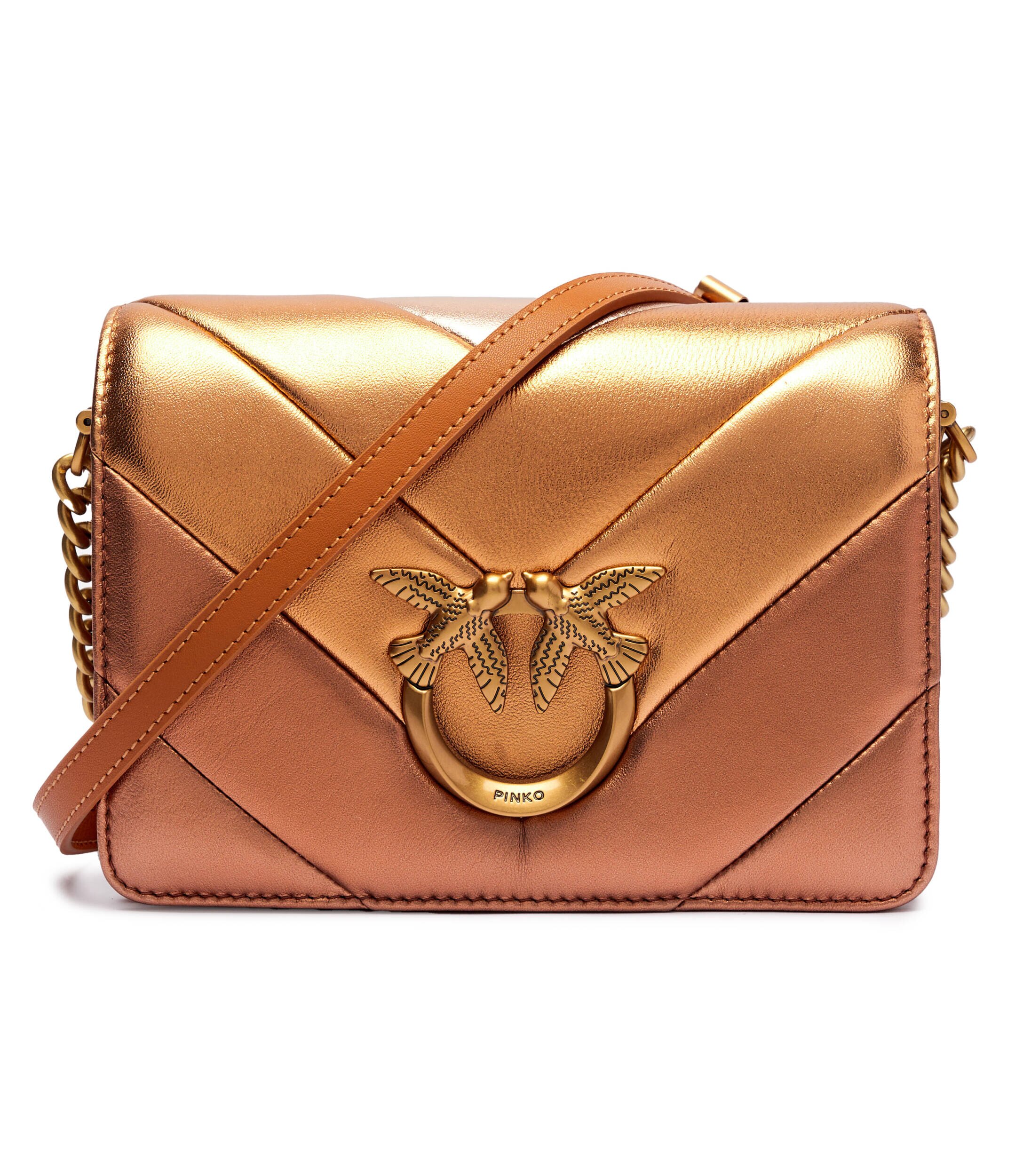 Pinko De piele geantă pe umăr Love Click Mini Big Chevron