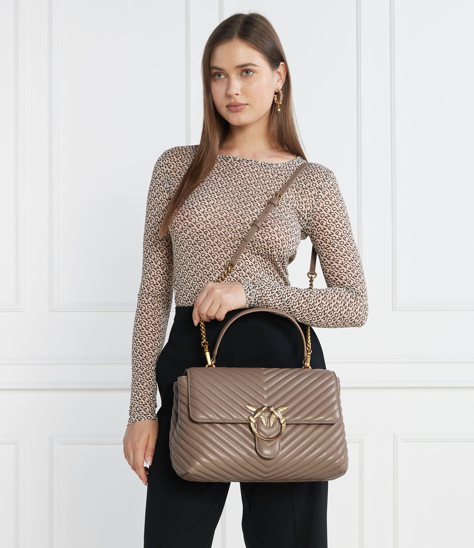 Pinko De piele geantă pe umăr LOVE LADY PUFF BIG CL PLTT