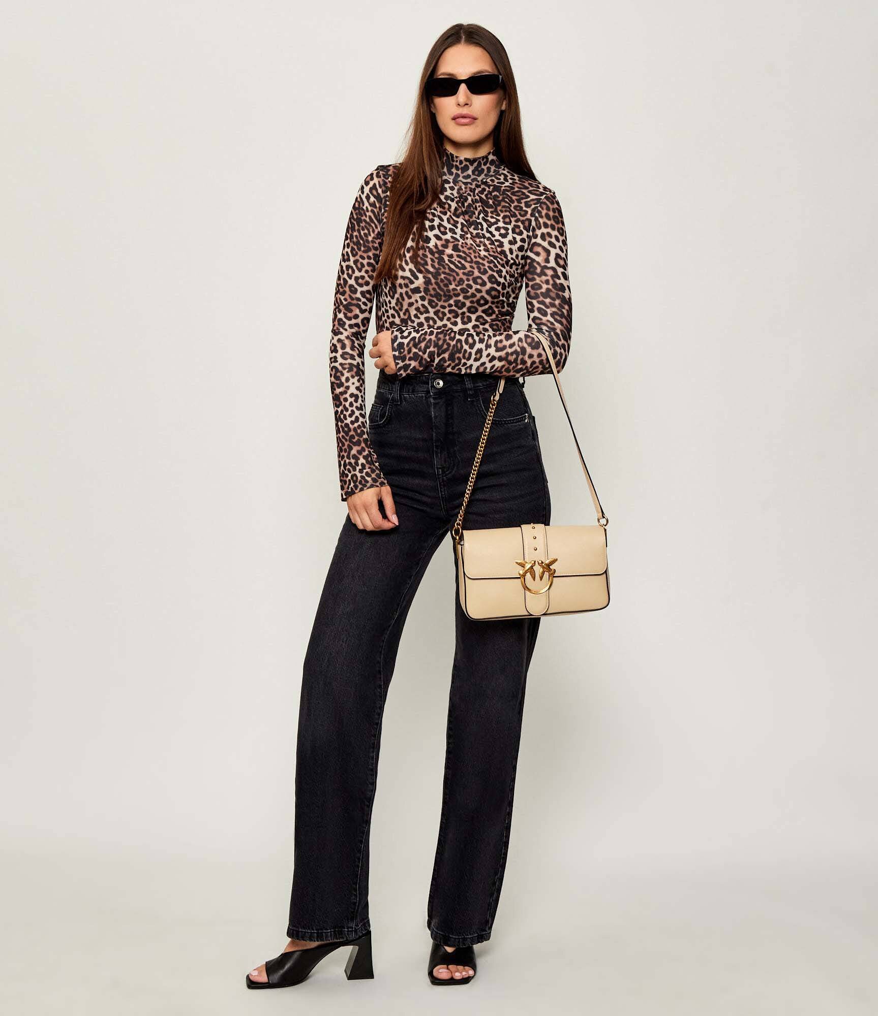 Pinko De piele geantă pe umăr Love One Classic