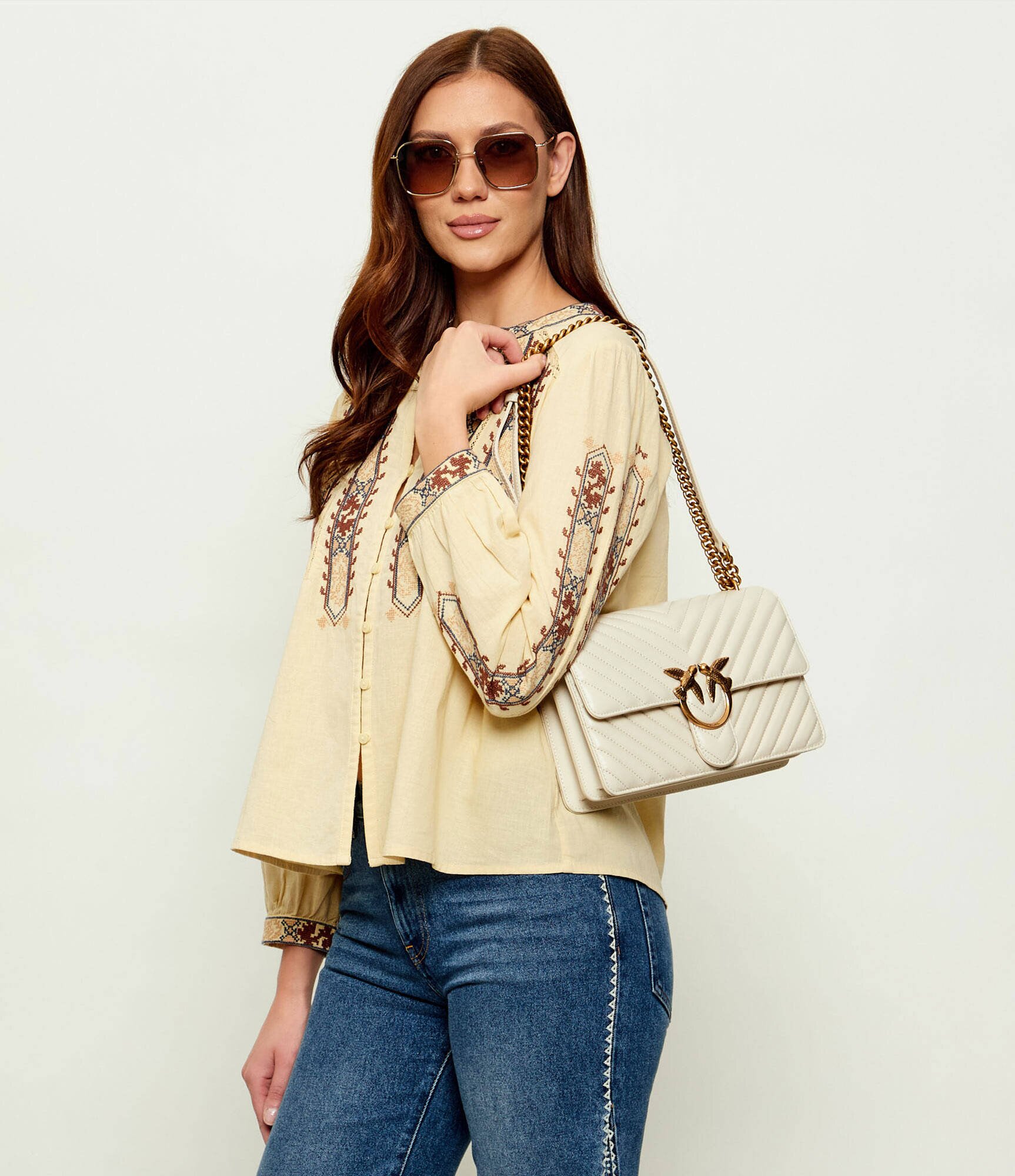 Pinko De piele geantă pe umăr LOVE ONE CLASSIC