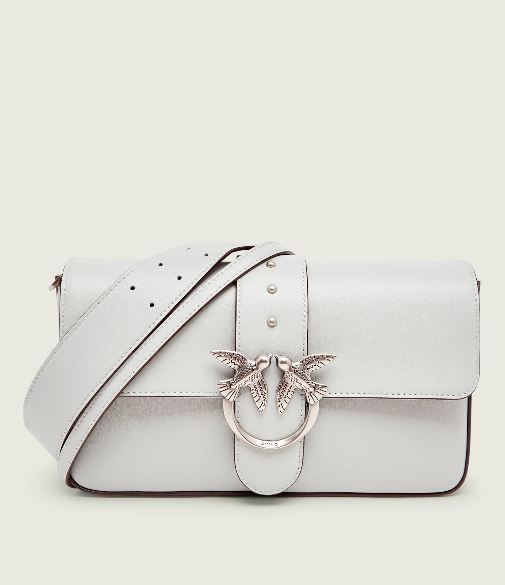 Pinko De piele geantă pe umăr Love One Classic Slouchy
