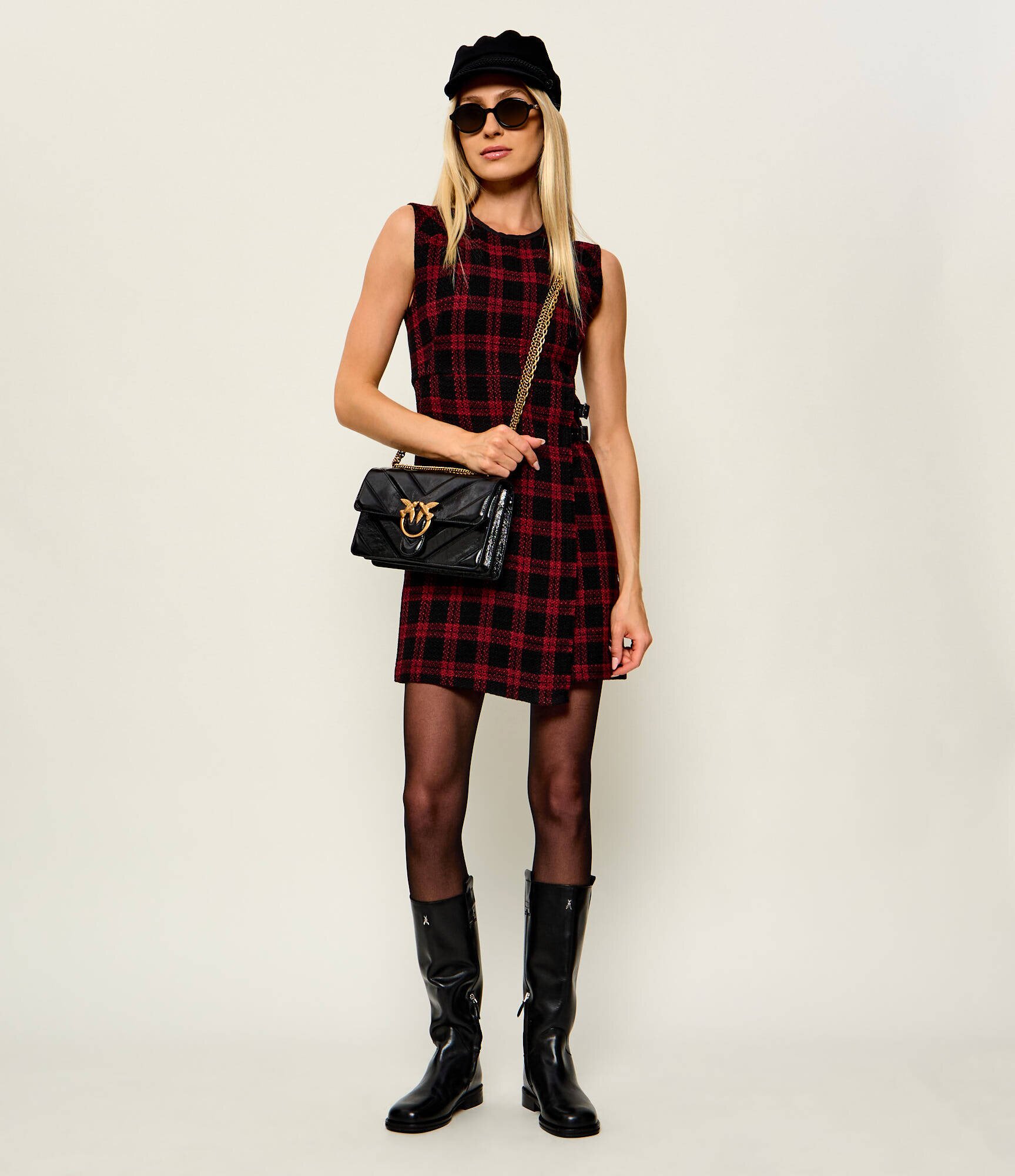 Pinko De piele geantă pe umăr Love One Classic Tripla Catena