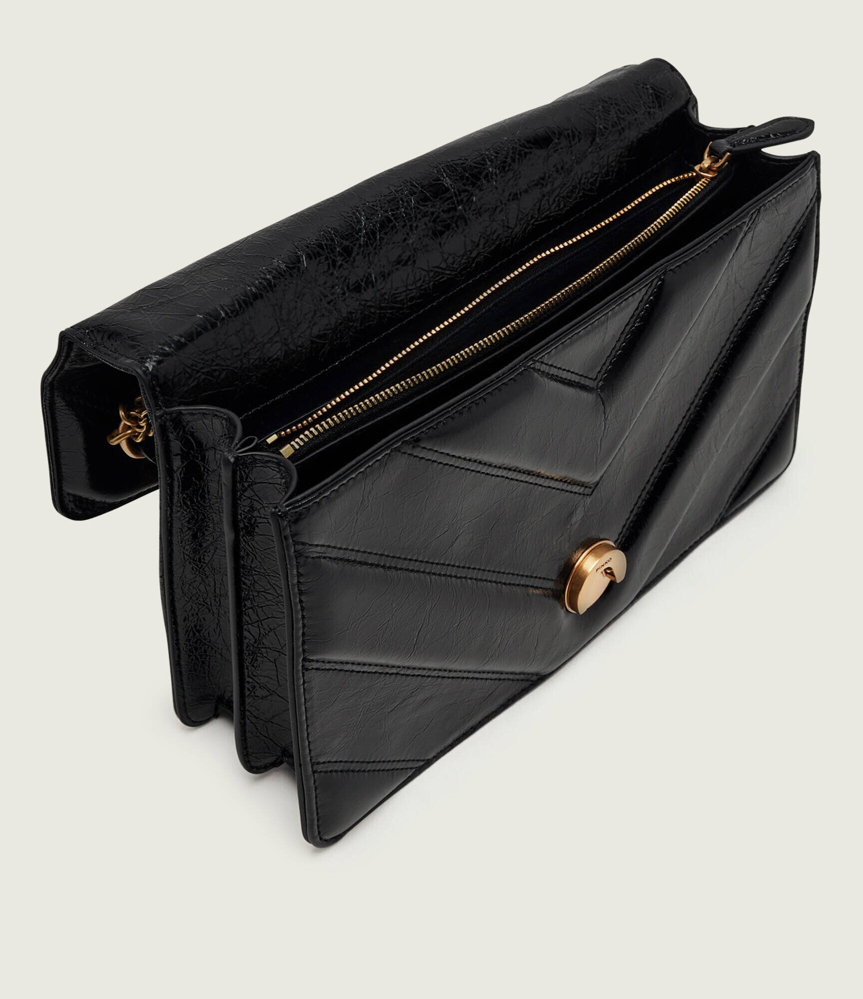 Pinko De piele geantă pe umăr Love One Classic Tripla Catena