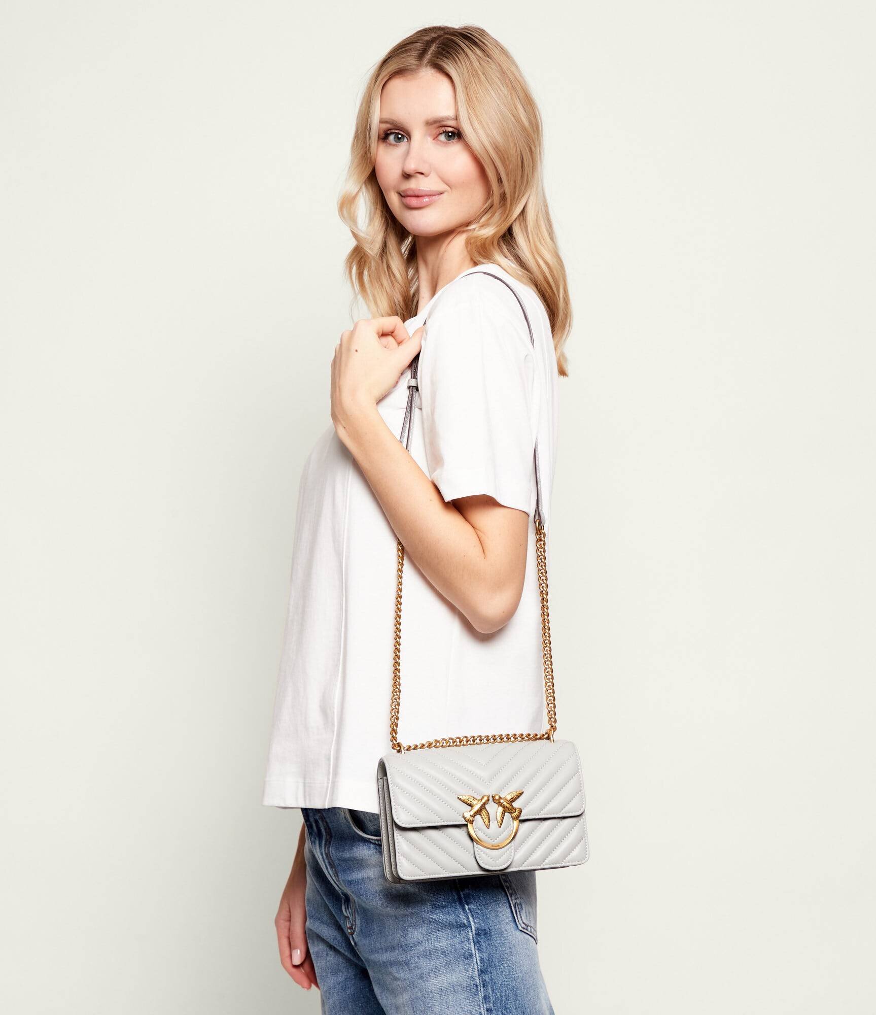 Pinko De piele geantă pe umăr Love One Mini