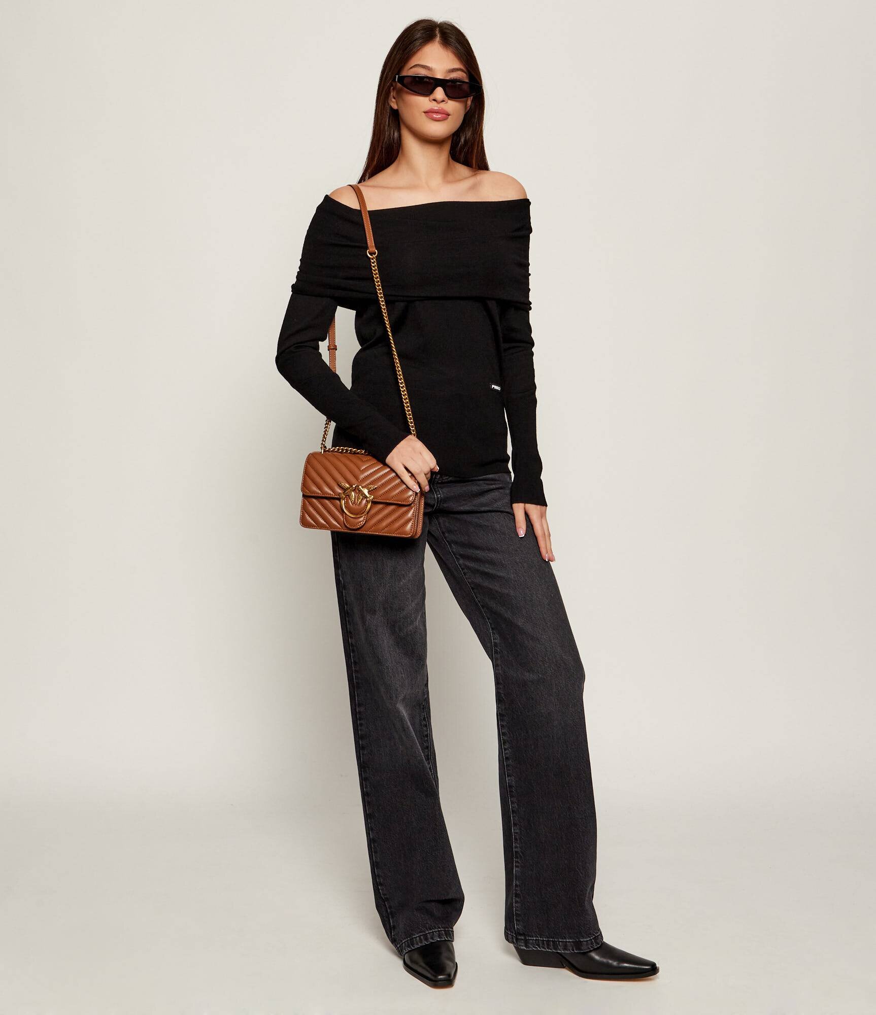 Pinko De piele geantă pe umăr Love One Mini