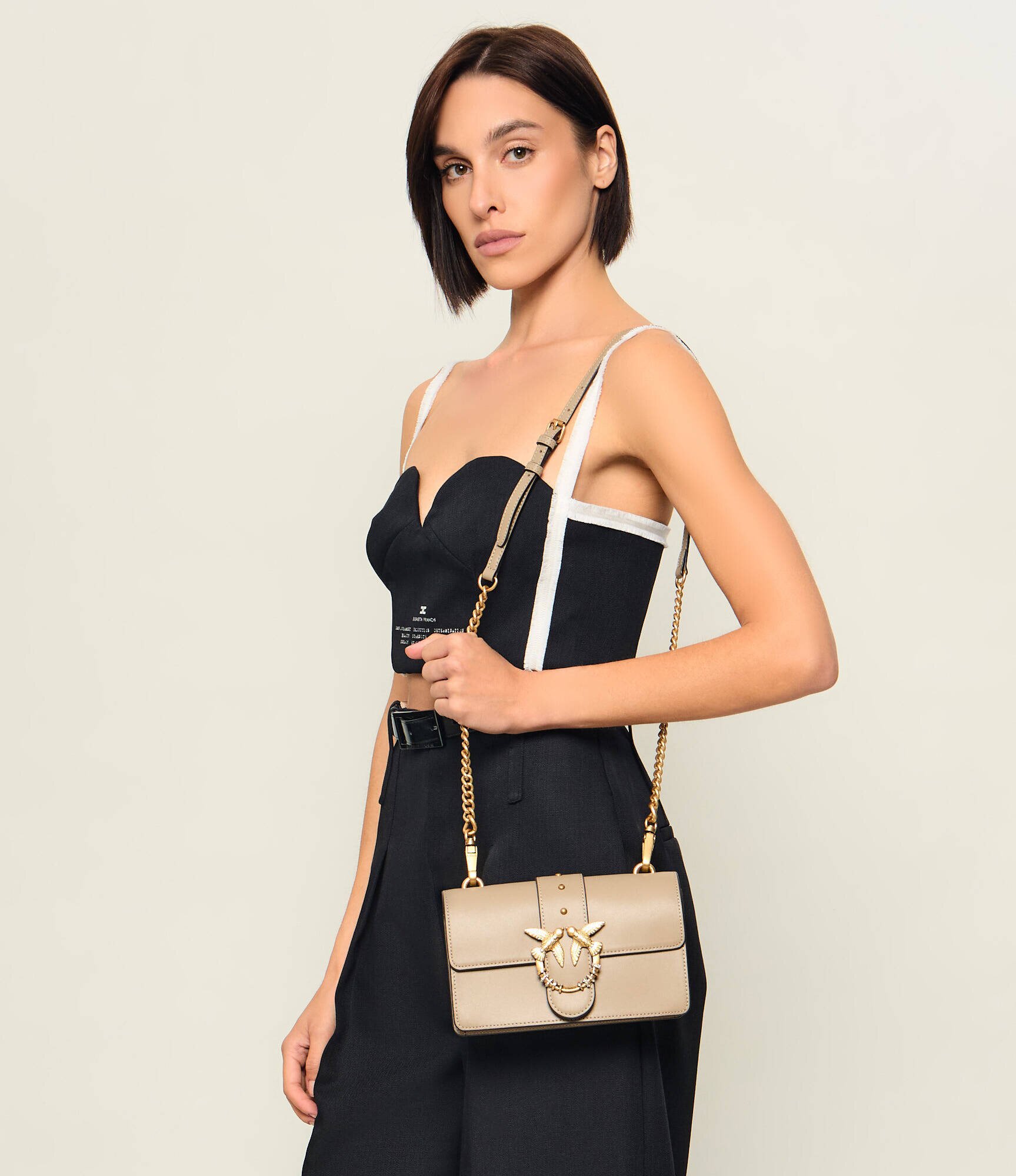 Pinko De piele geantă pe umăr Love One Mini