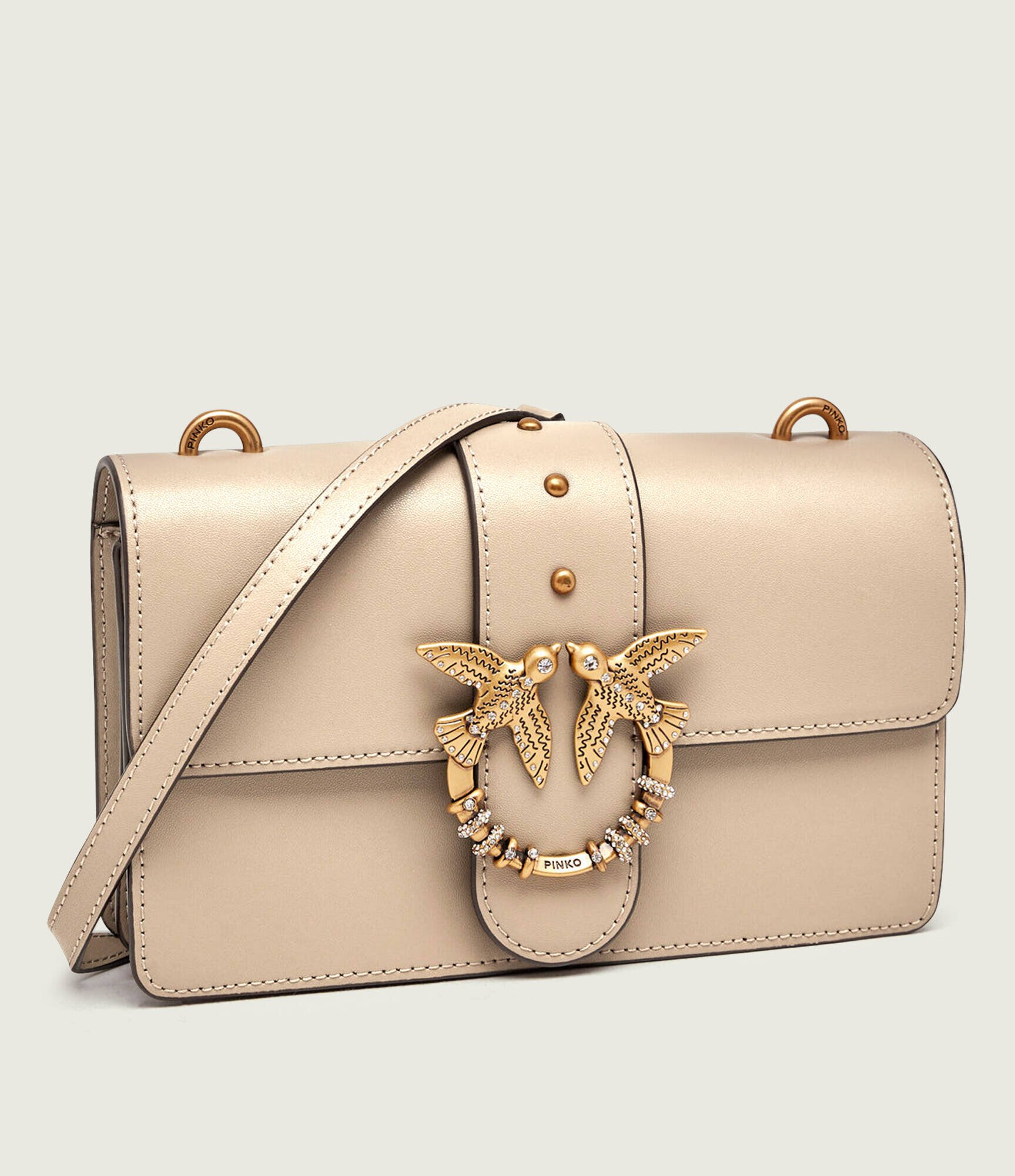 Pinko De piele geantă pe umăr Love One Mini