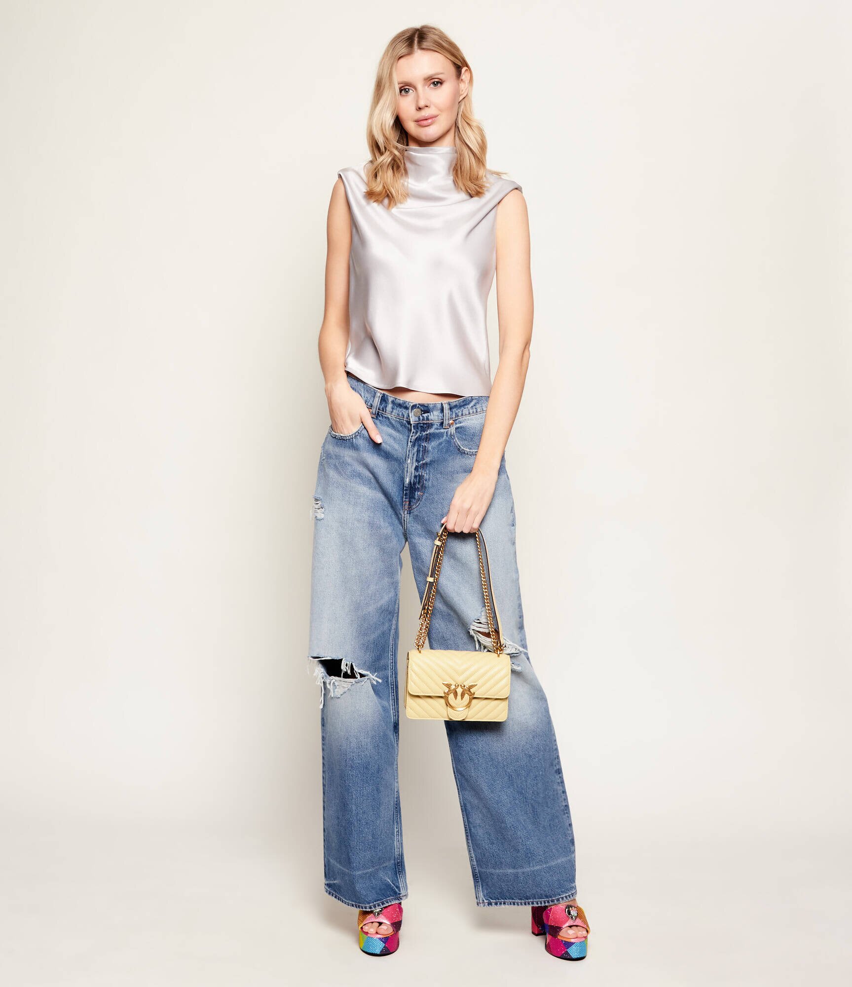 Pinko De piele geantă pe umăr Love One Mini