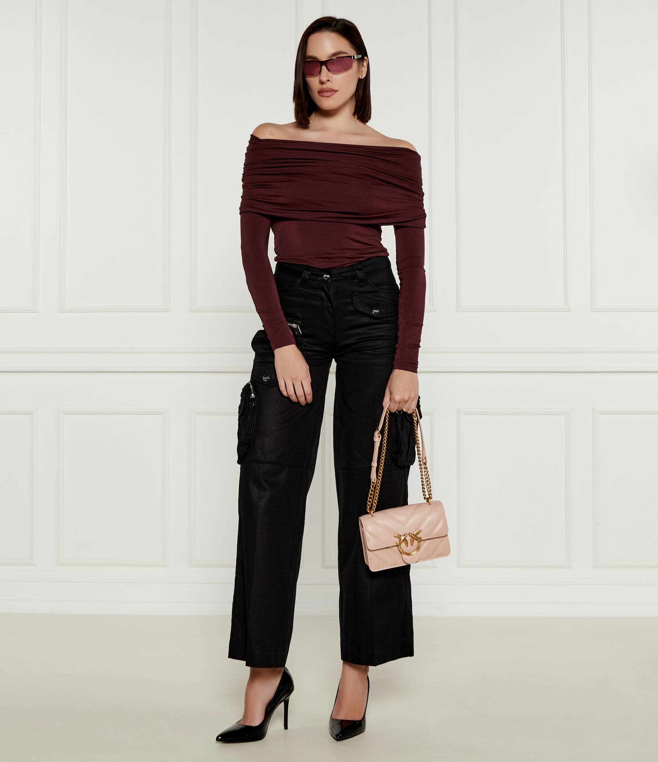 Pinko De piele geantă pe umăr Love One Mini Dc