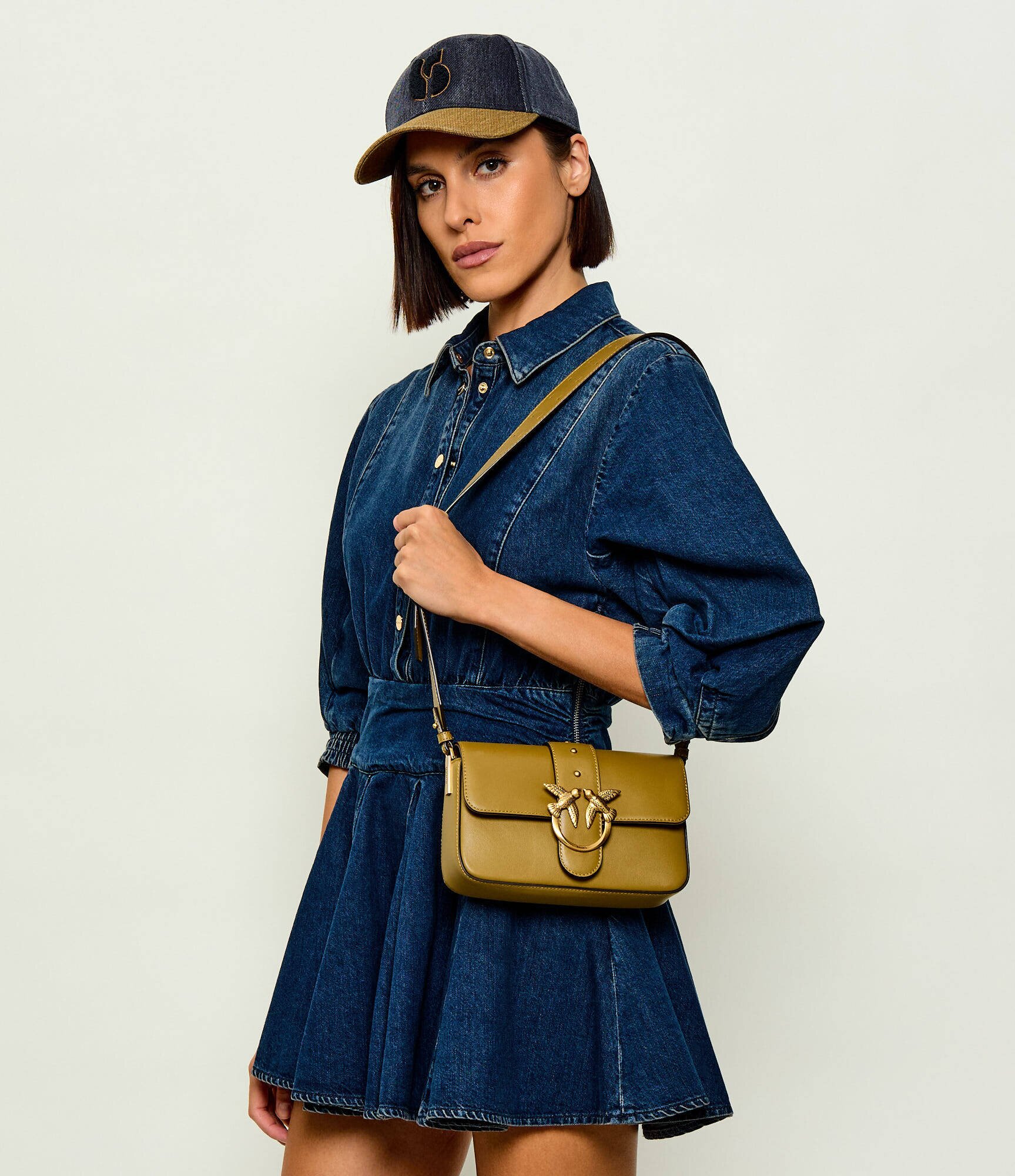 Pinko De piele geantă pe umăr LOVE ONE MINI SLOUCHY