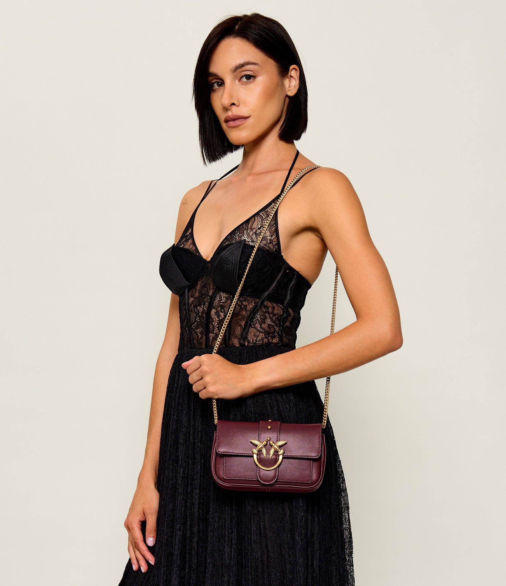 Pinko De piele geantă pe umăr Love One Pocket