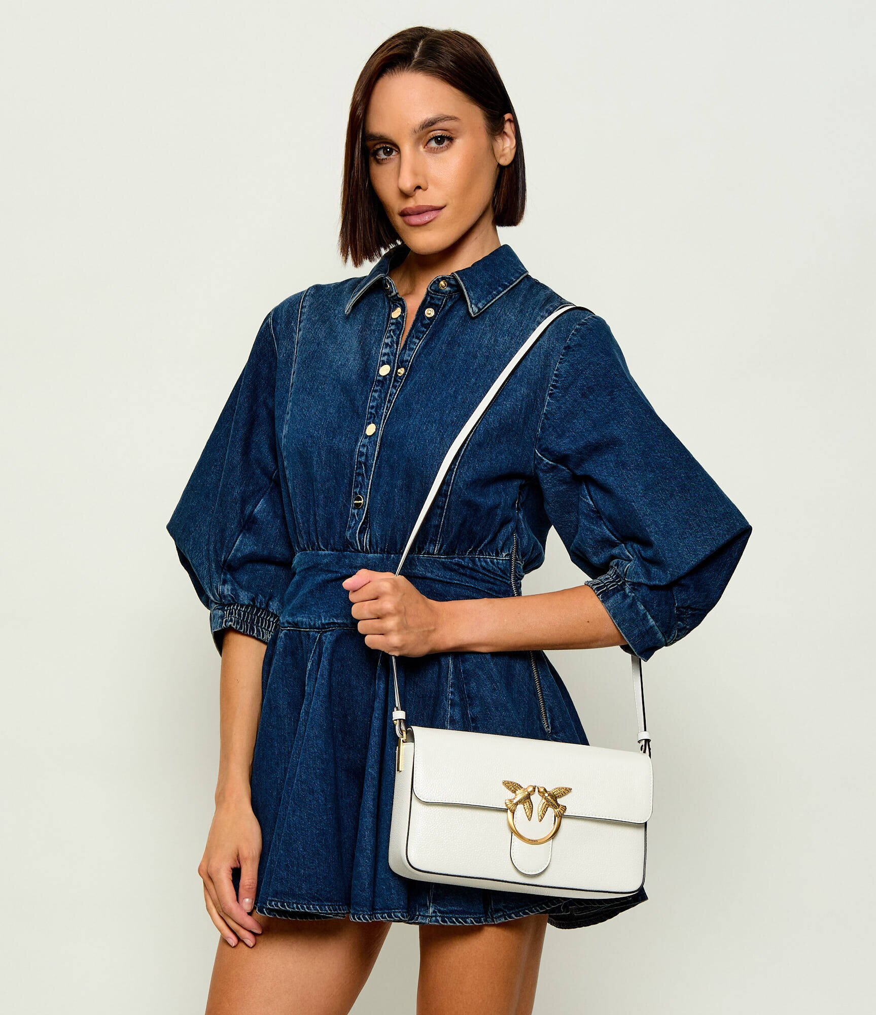 Pinko De piele geantă pe umăr LOVE ONE SLOUCHY CLASSIC