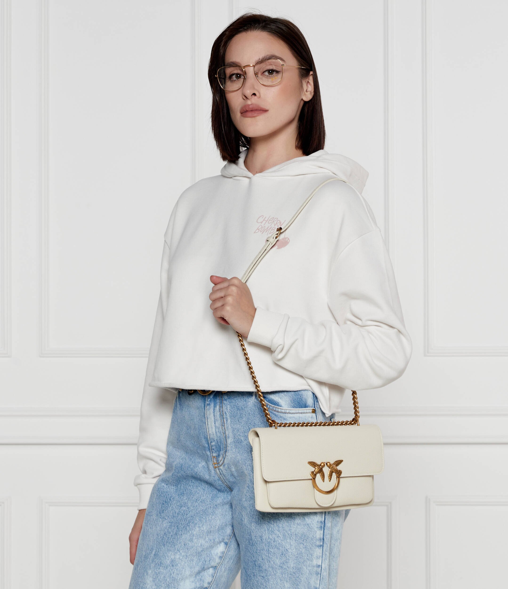 Pinko De piele geantă pe umăr LOVE ONE SOFT MINI