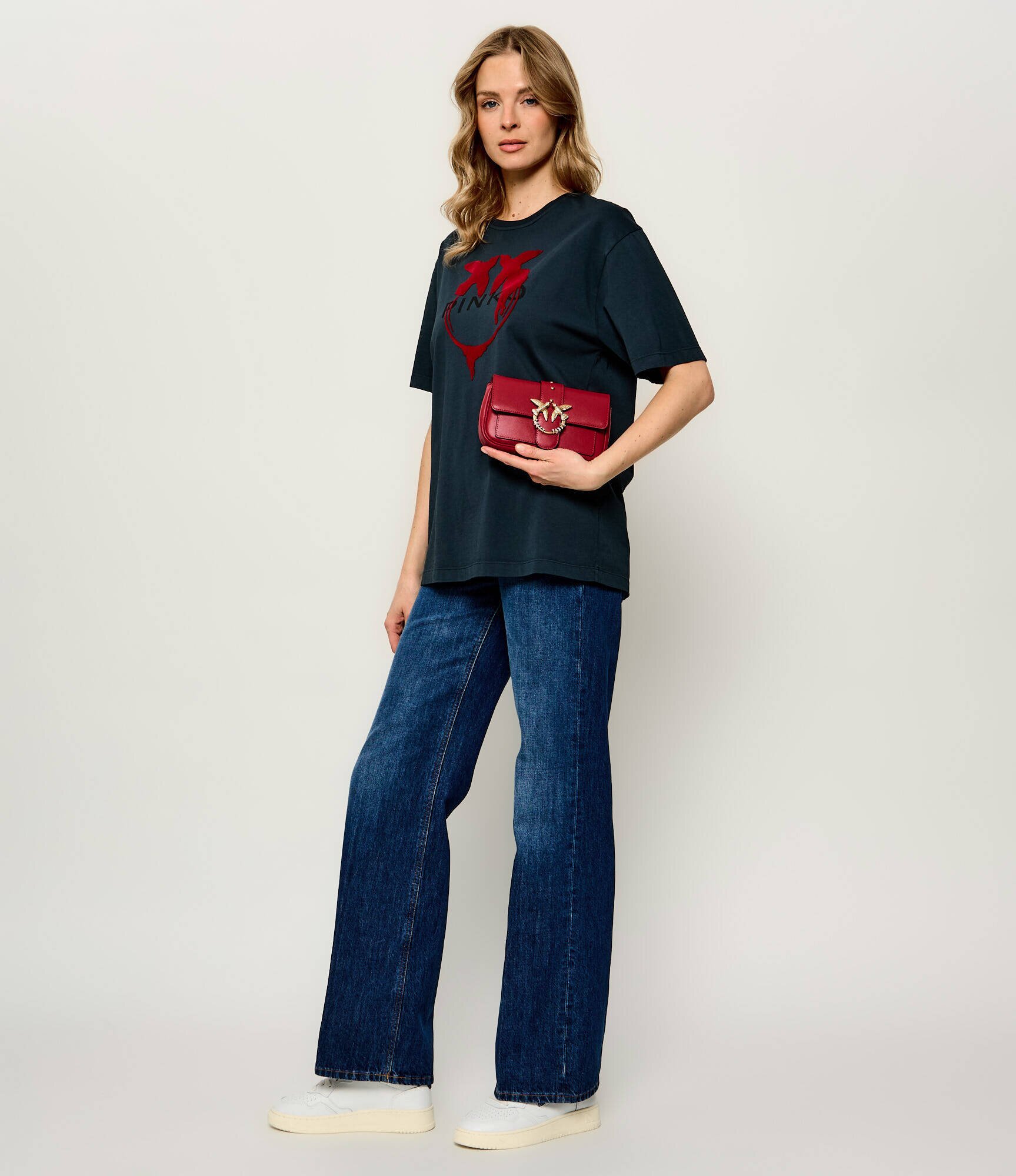 Pinko De piele geantă pe umăr Love Pocket New Buckle
