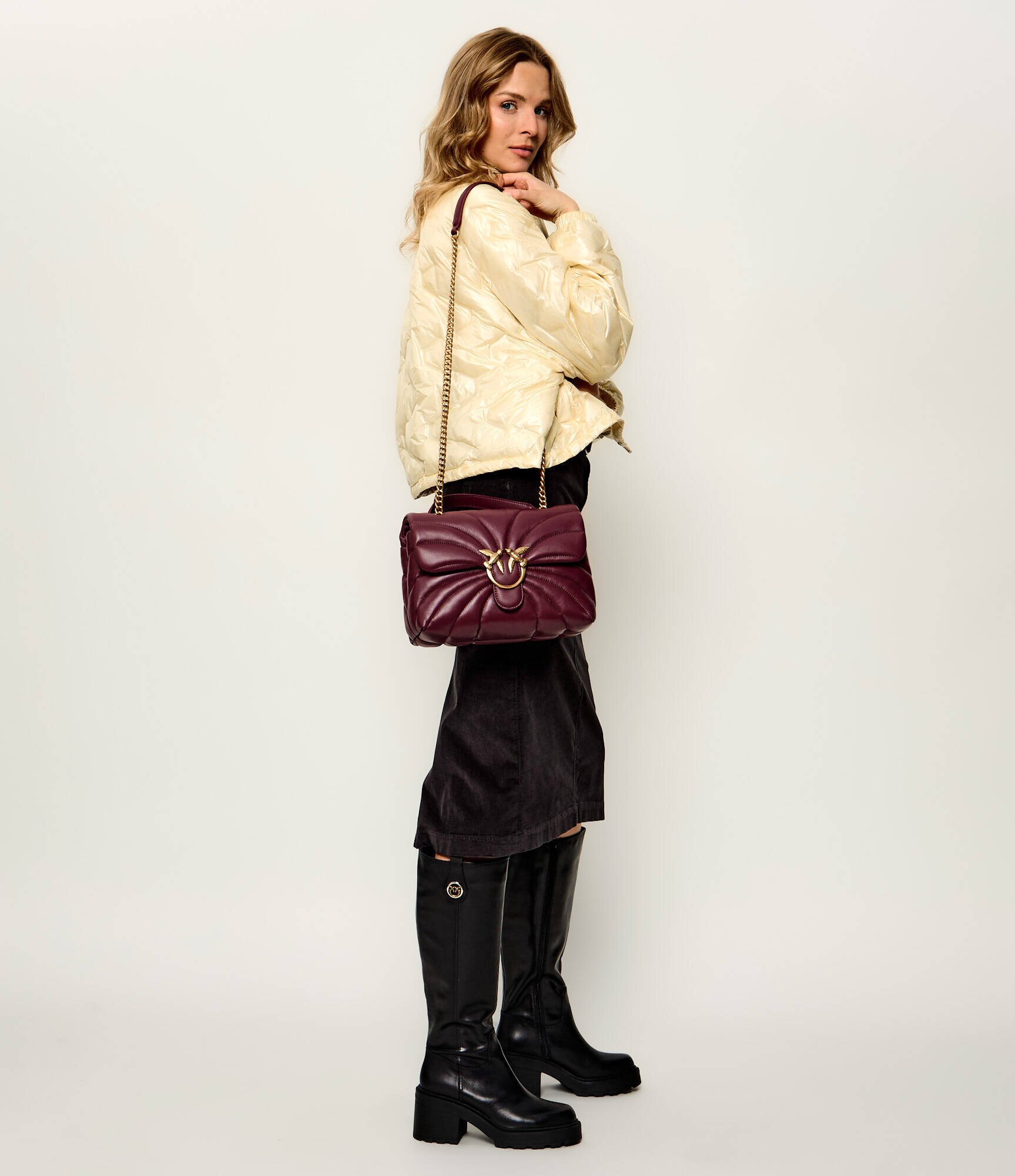 Pinko De piele geantă pe umăr Love Puff Classic Cl