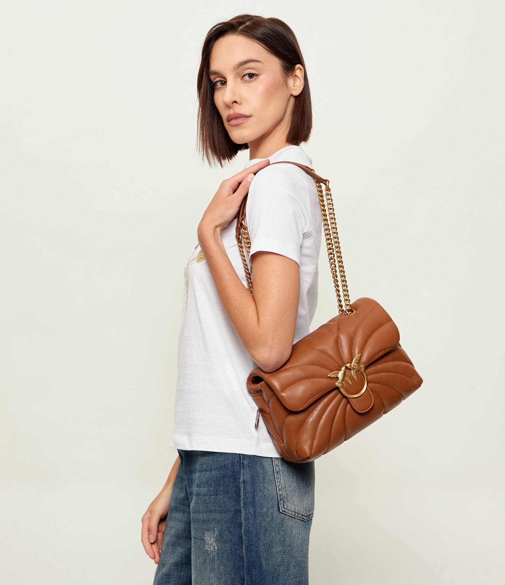 Pinko De piele geantă pe umăr Love Puff Classic Cl