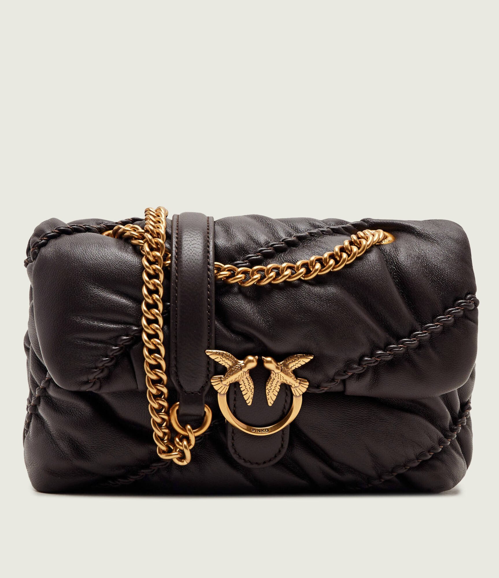 Pinko De piele geantă pe umăr Love Puff Crinckle Mini