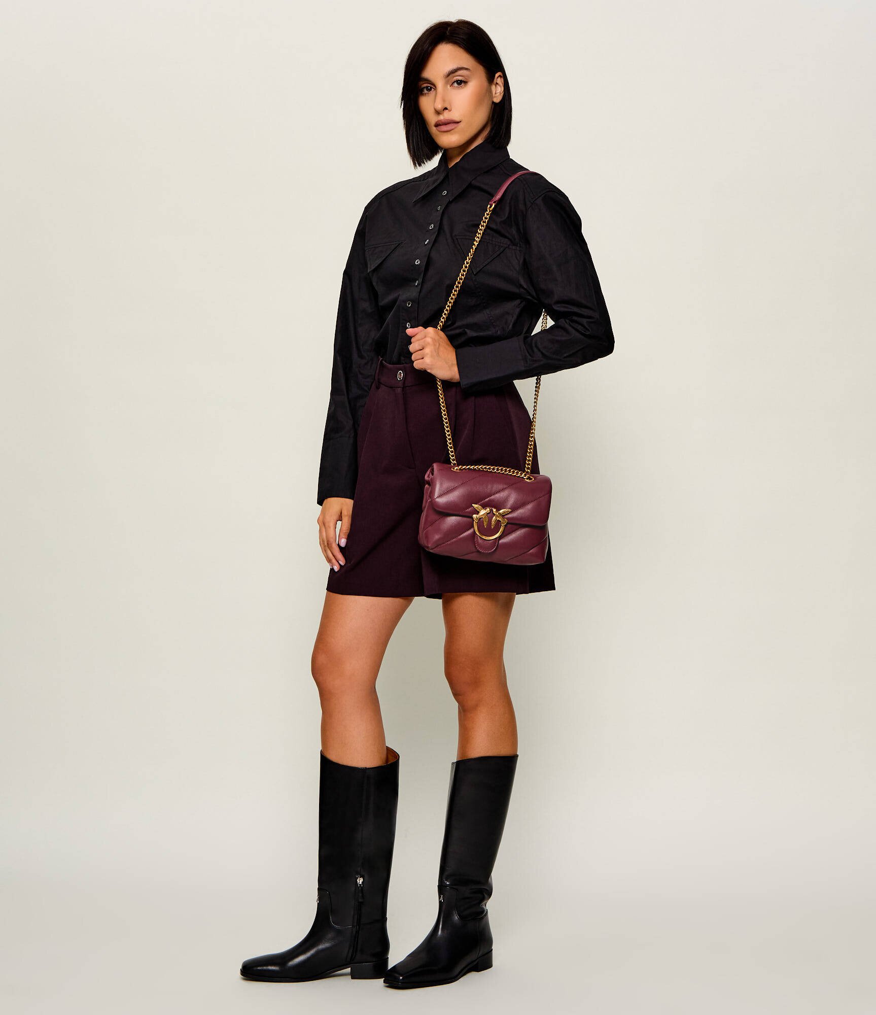Pinko De piele geantă pe umăr Love Puff Mini