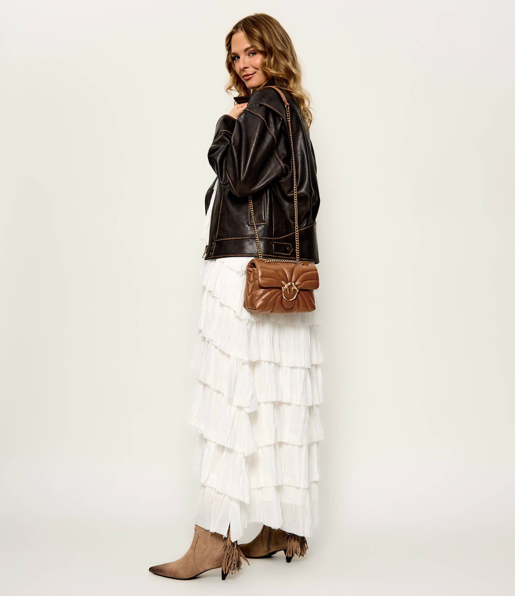 Pinko De piele geantă pe umăr Love Puff Mini