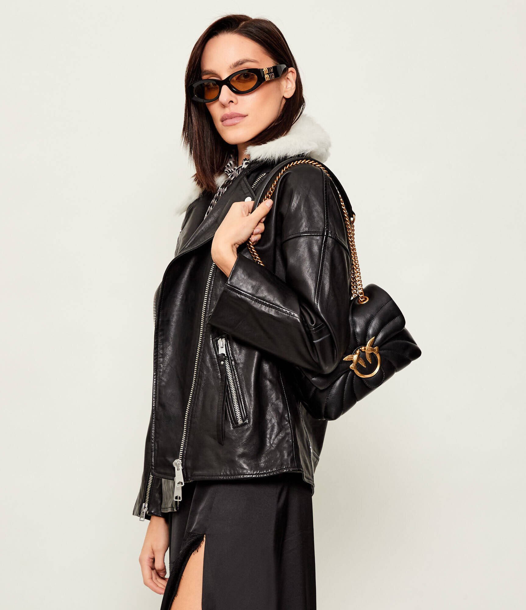Pinko De piele geantă pe umăr Love Puff Mini