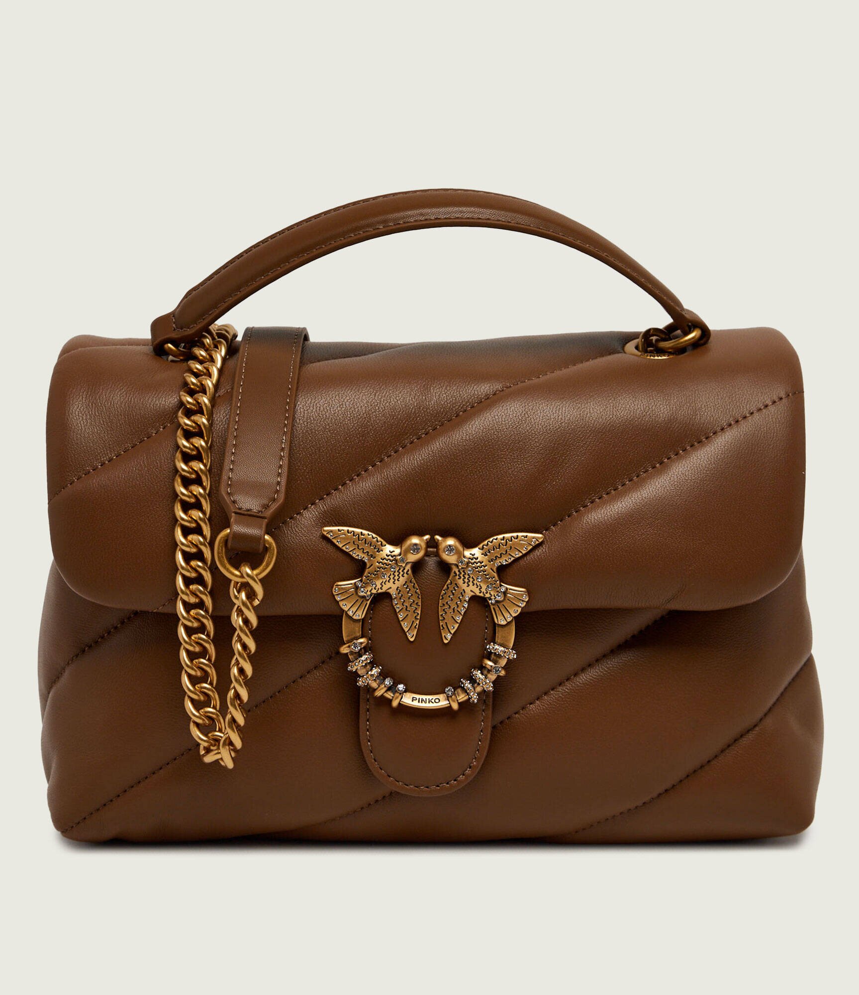 Pinko De piele geantă pe umăr Puff Classic New Buckle