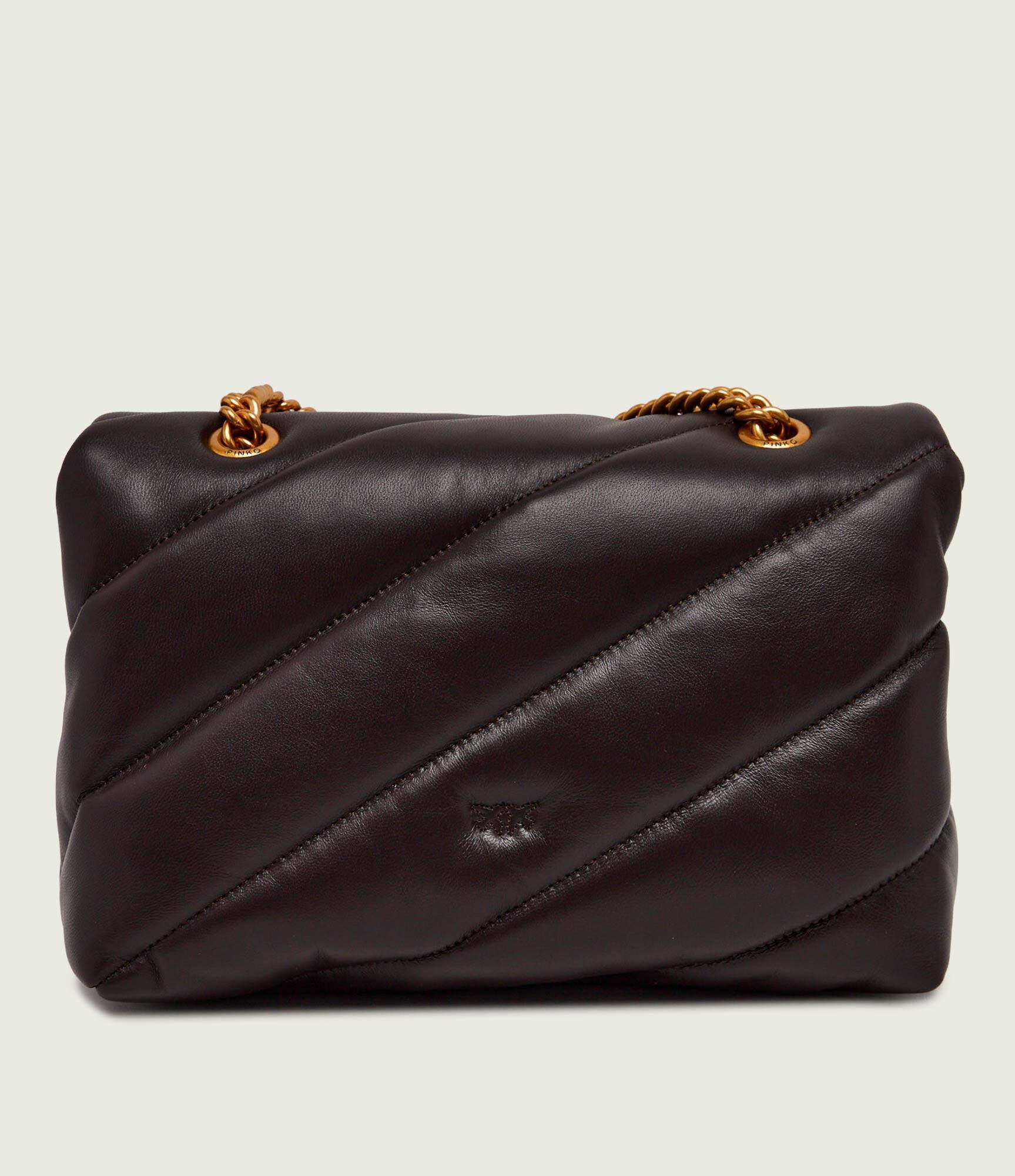 Pinko De piele geantă pe umăr Puff Classic New Buckle