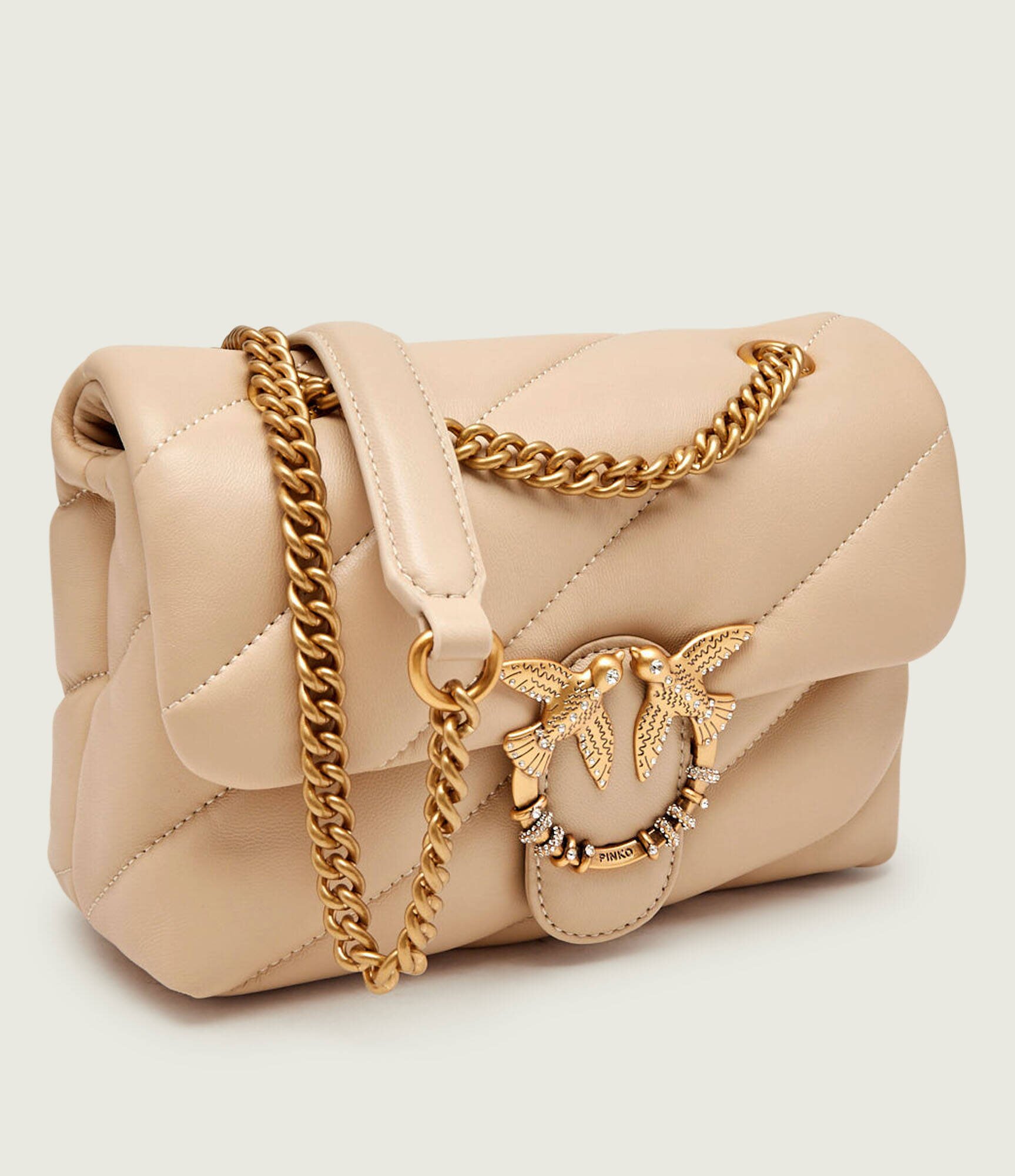 Pinko De piele geantă pe umăr Puff Mini New Buckle