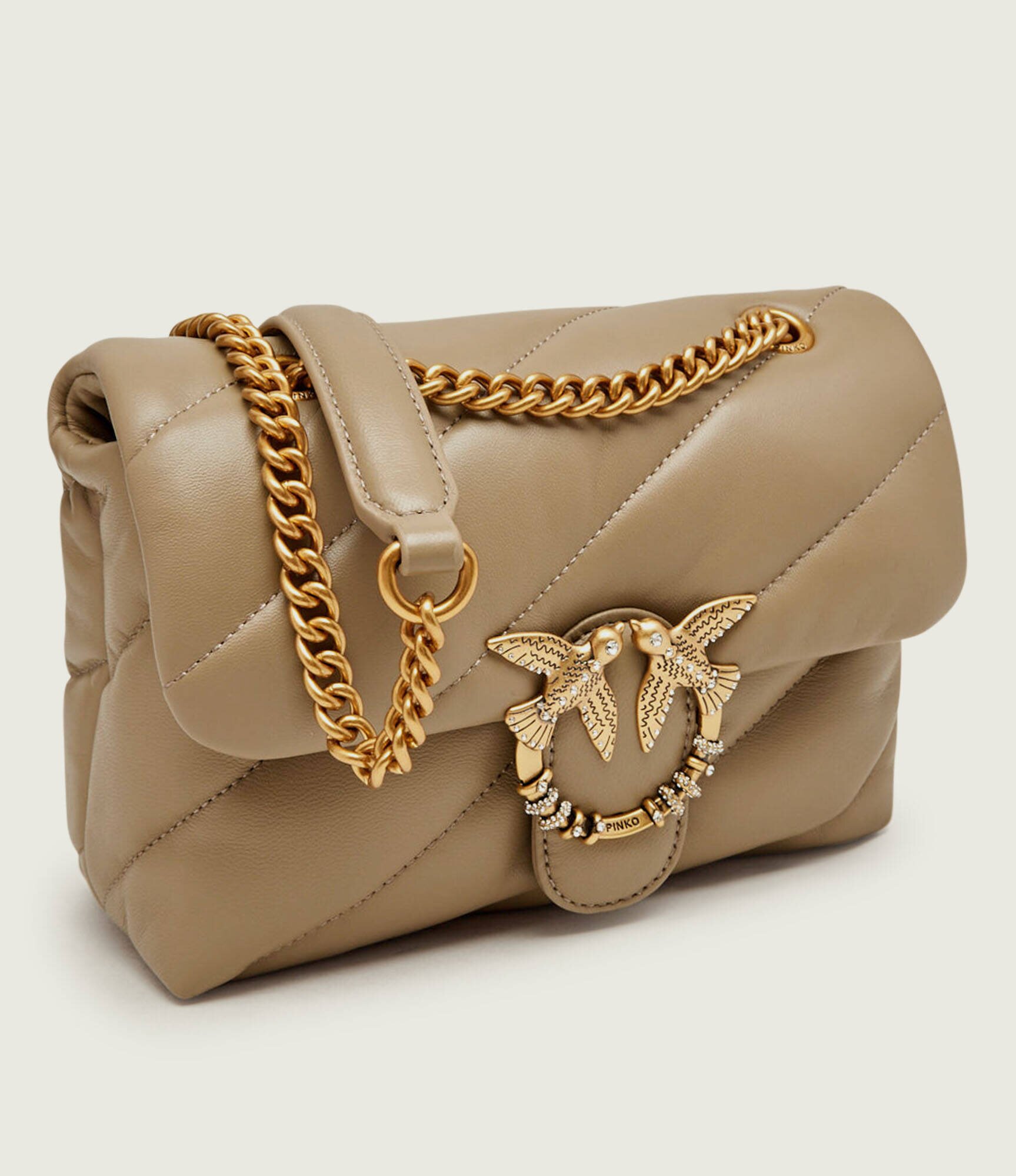 Pinko De piele geantă pe umăr Puff Mini New Buckle