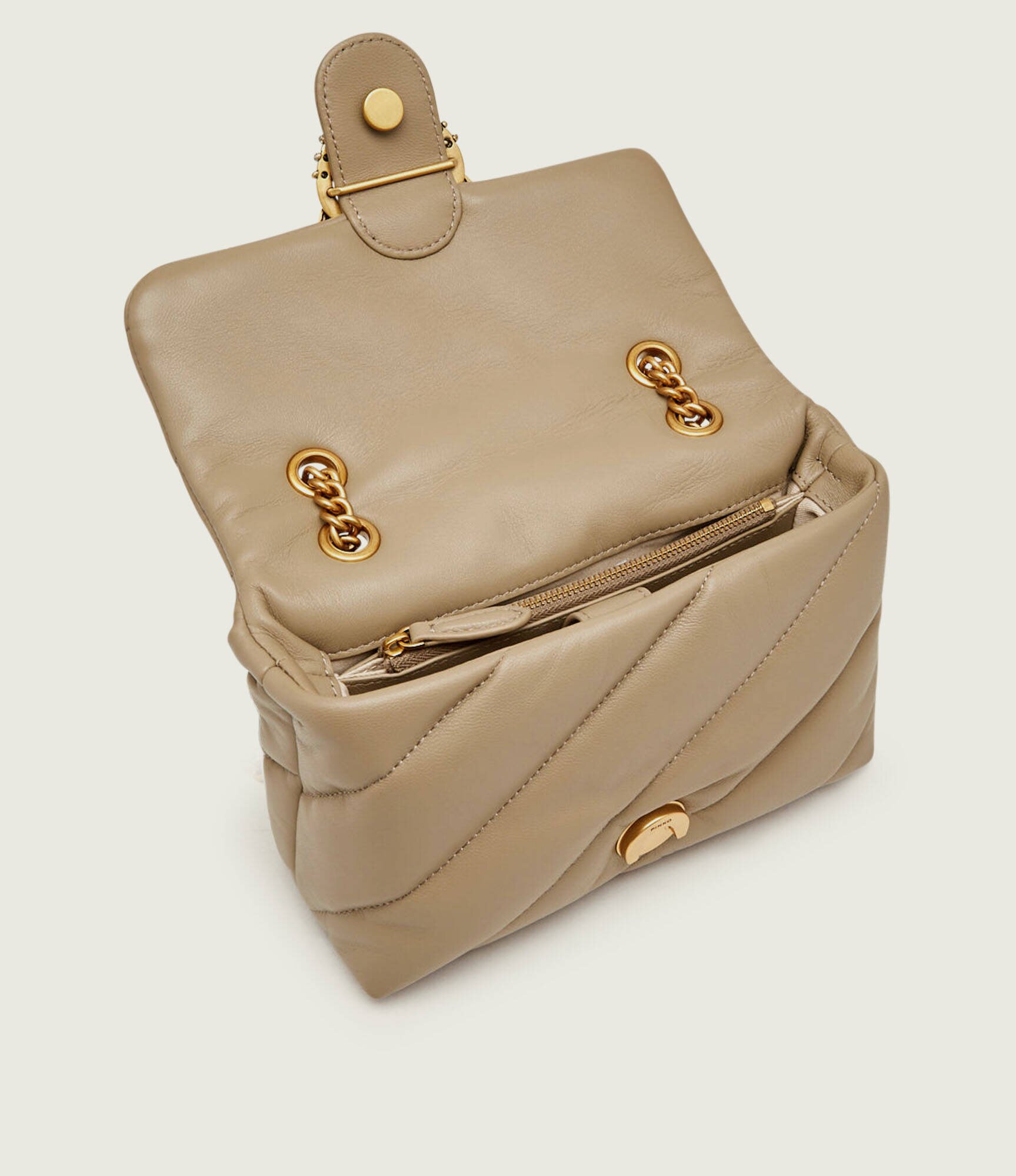 Pinko De piele geantă pe umăr Puff Mini New Buckle