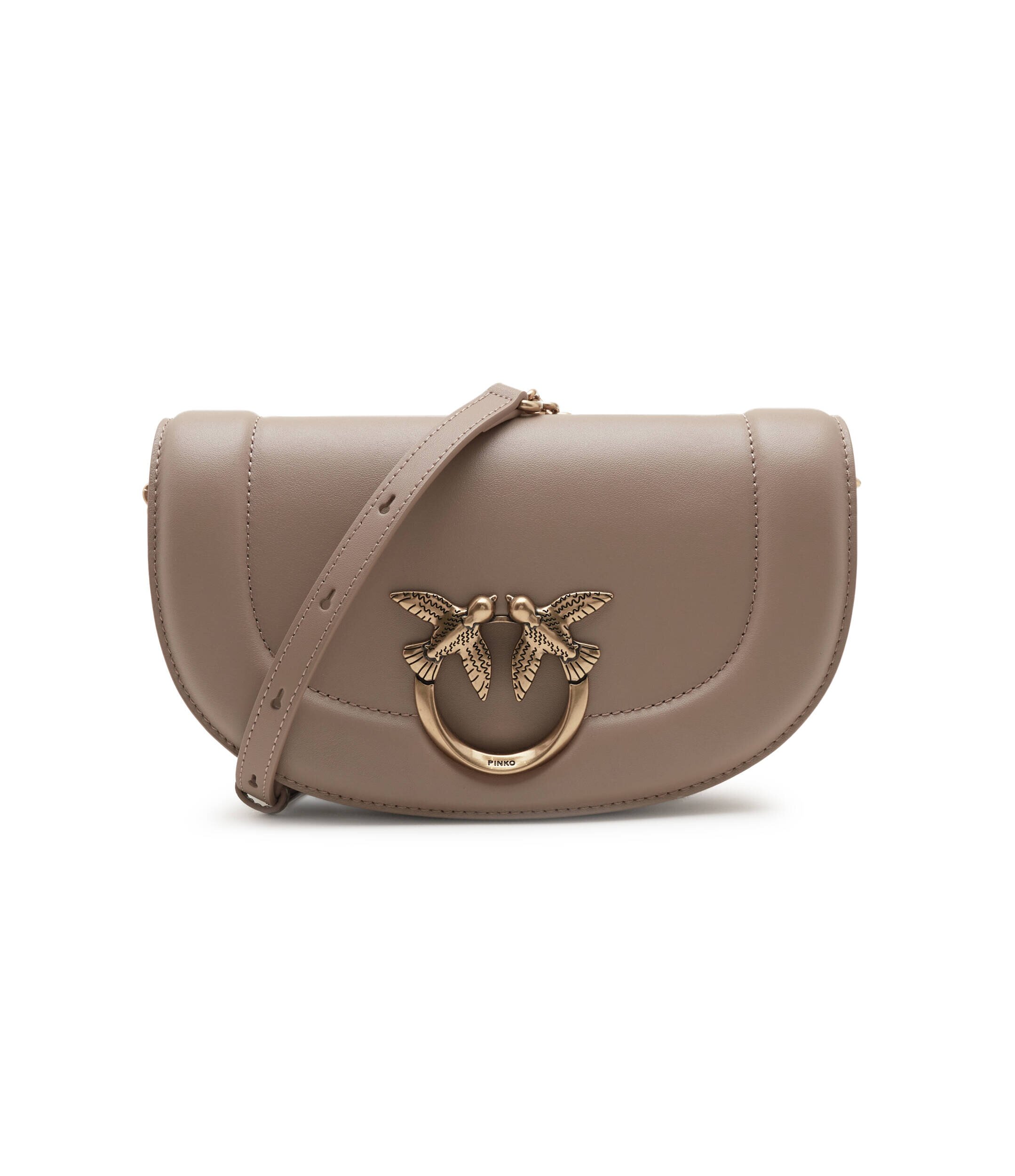 Pinko De piele geantă pe umăr Round Click Mini Vite