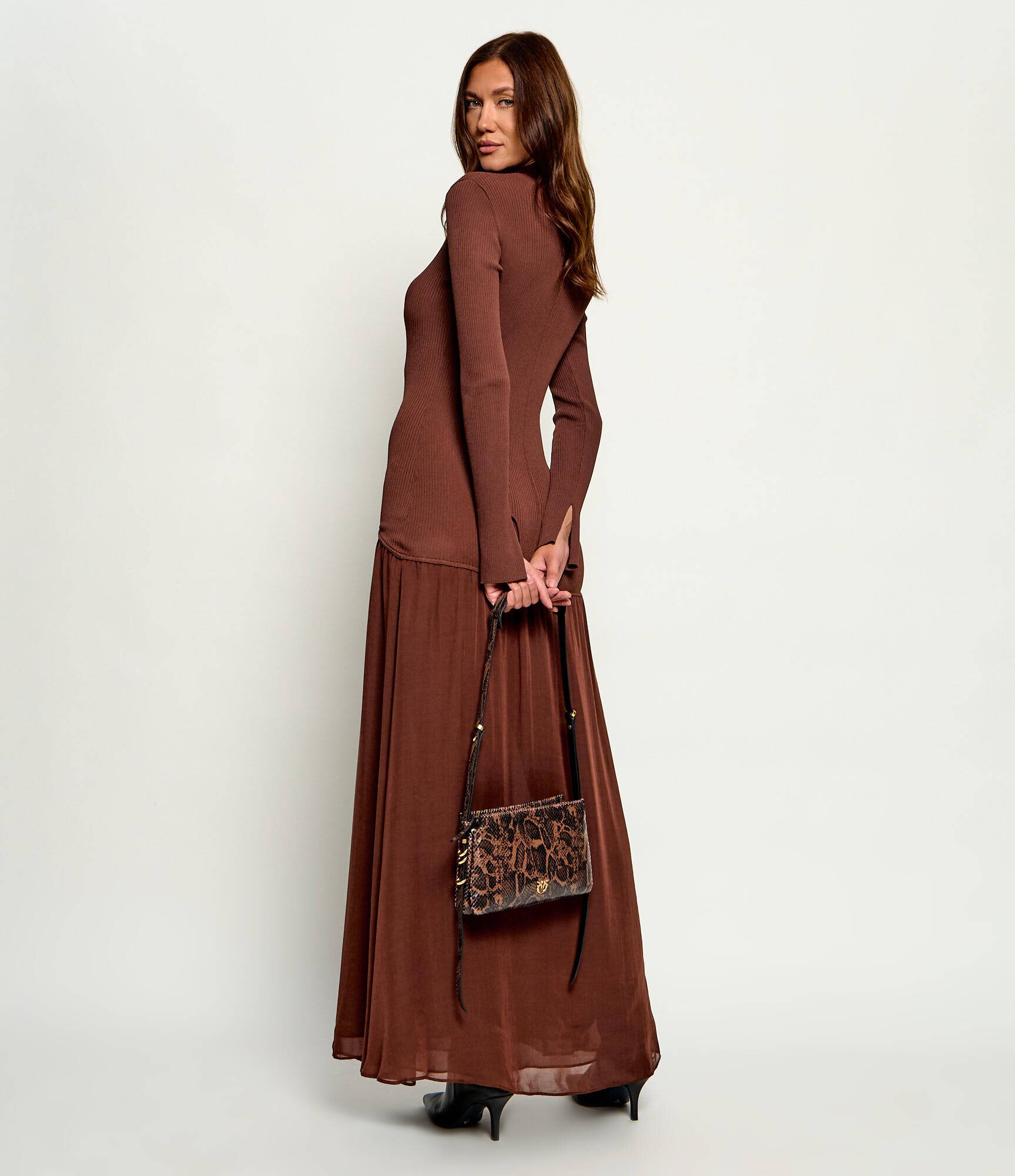 Pinko De piele geantă pe umăr Triplet Mini Python