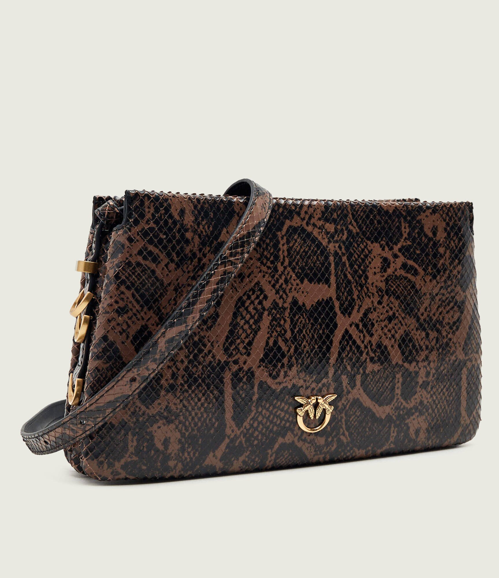 Pinko De piele geantă pe umăr Triplet Mini Python