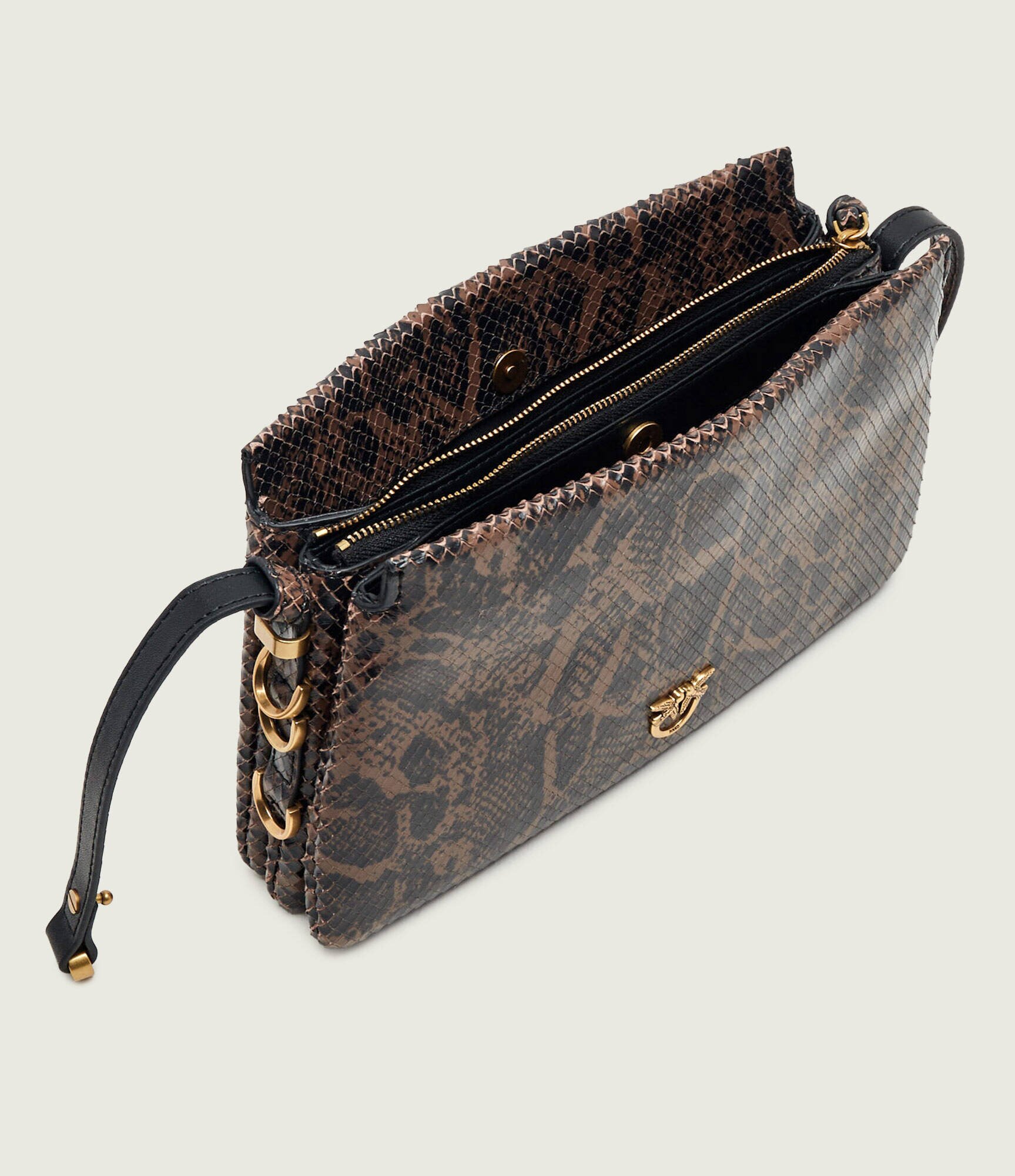 Pinko De piele geantă pe umăr Triplet Mini Python