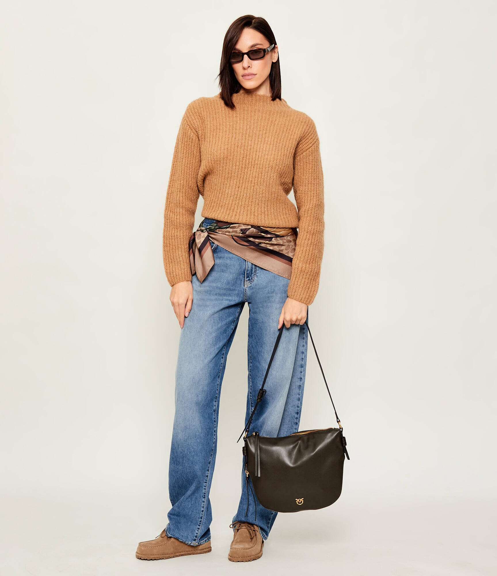 Pinko De piele geantă pe umăr Zip Around Classic