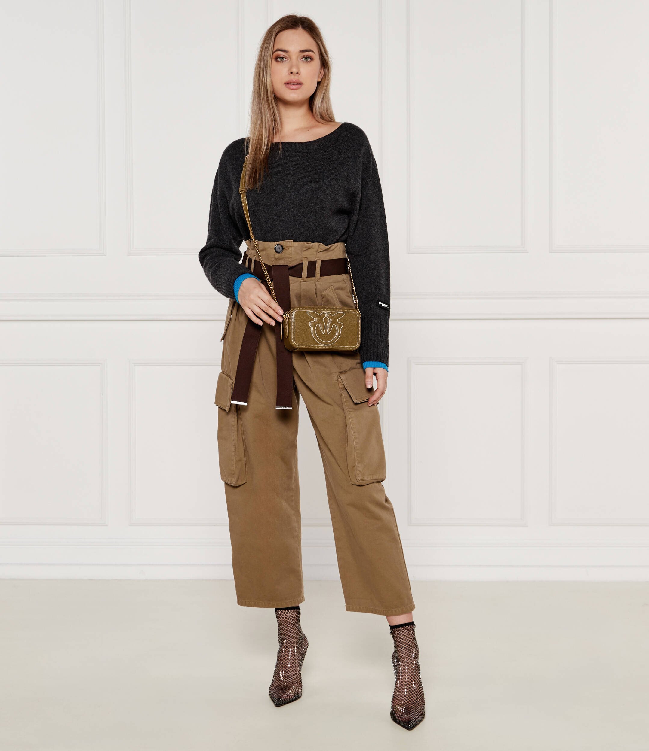 Pinko De piele geantă poștaș Carrie