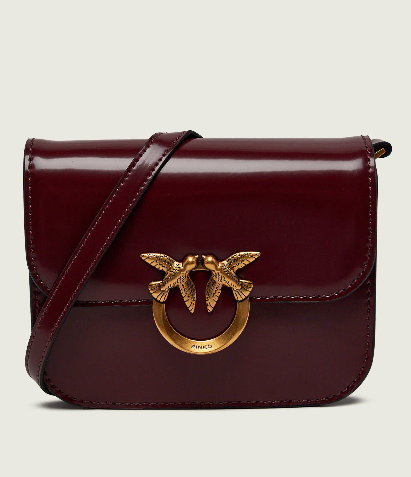 Pinko De piele geantă poștaș Love Box Bag Mini