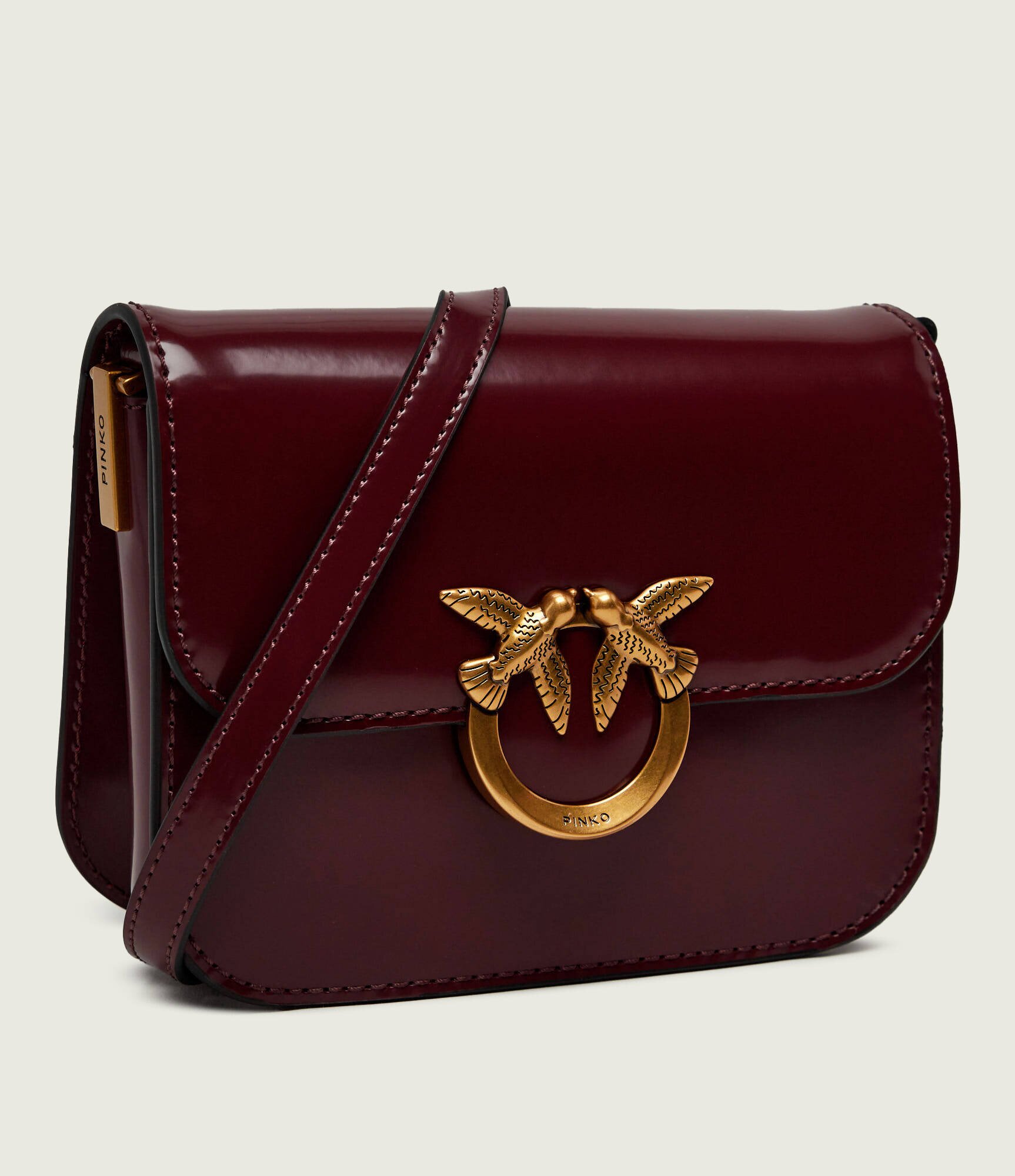 Pinko De piele geantă poștaș Love Box Bag Mini