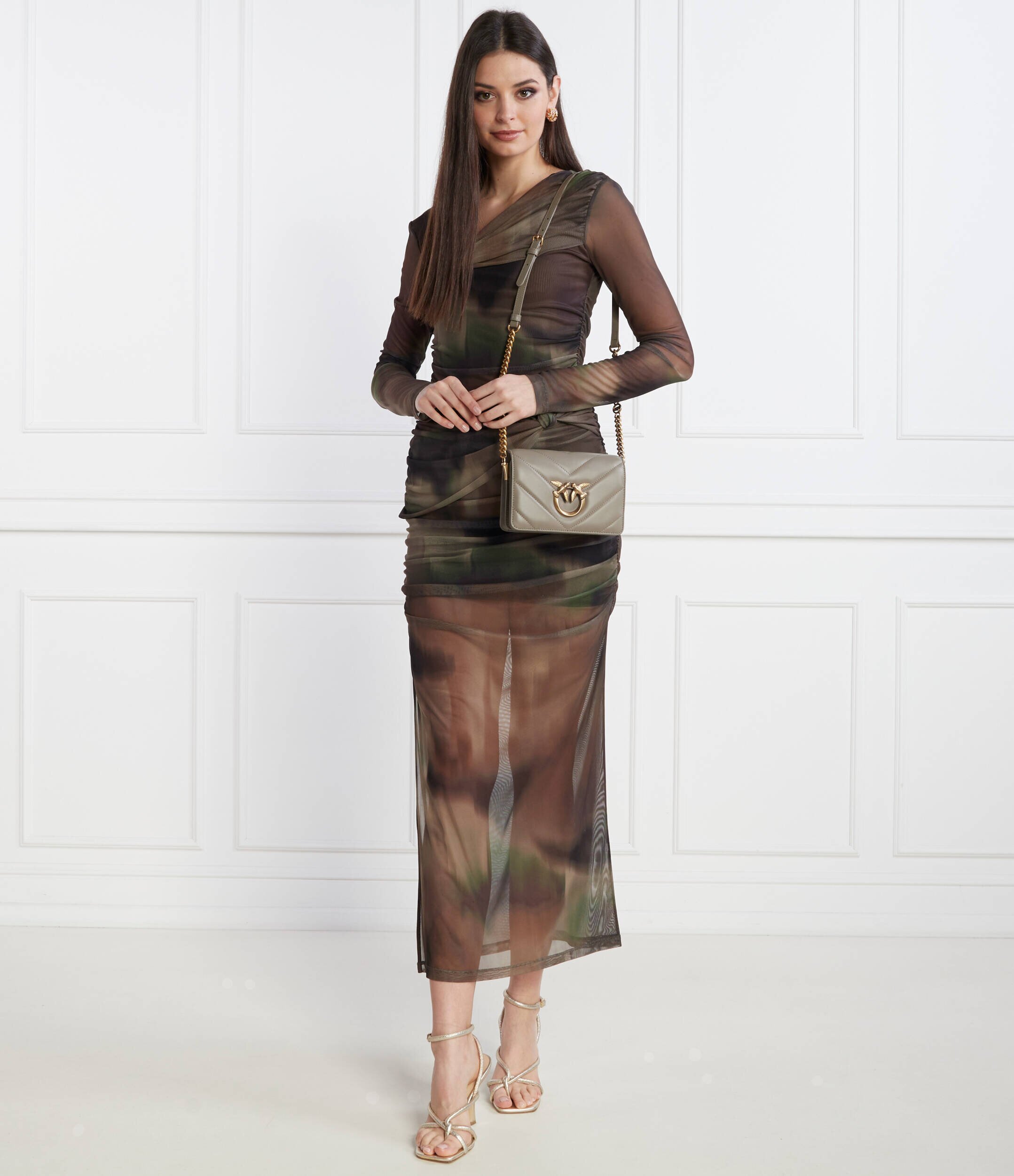 Pinko De piele geantă poștaș Love Click Mini