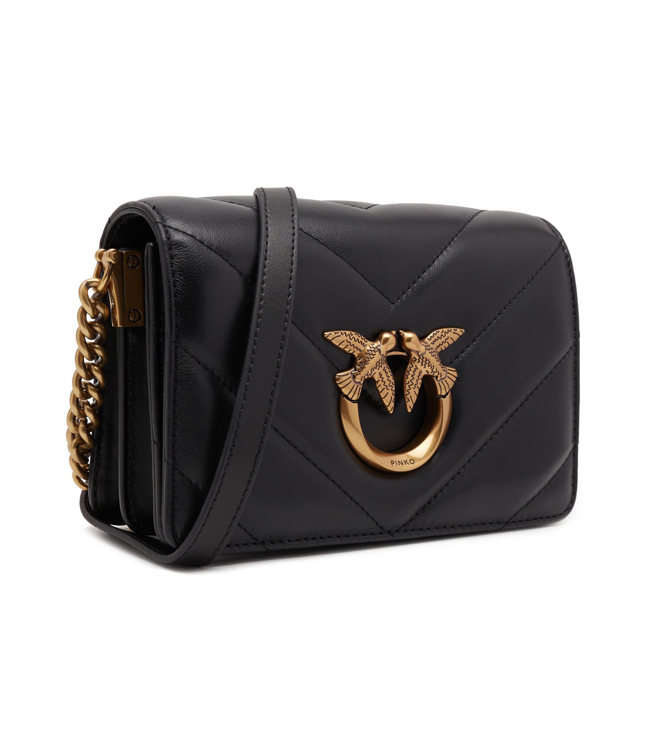 Pinko De piele geantă poștaș Love Click Mini