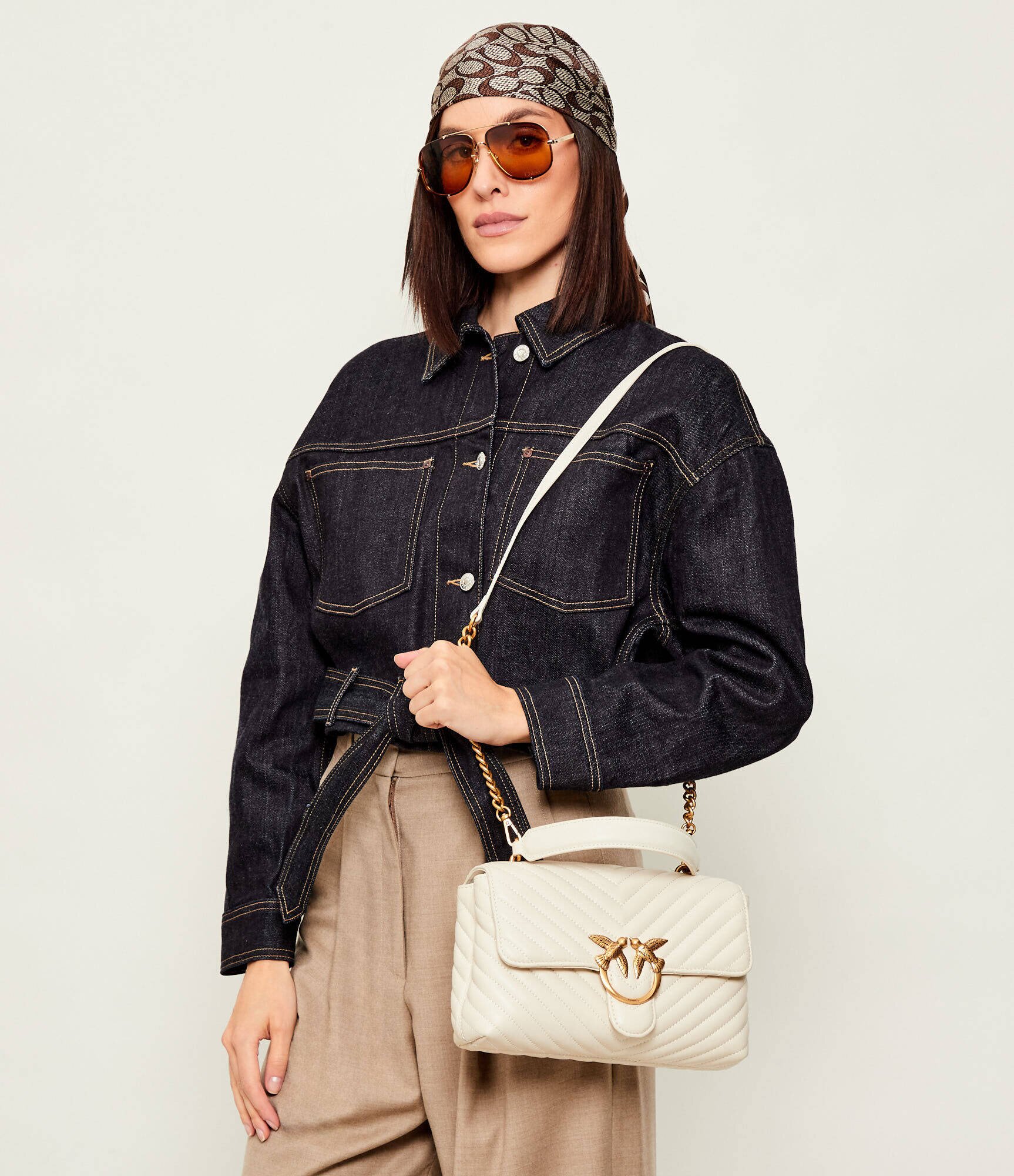 Pinko De piele geantă poștaș love lady puff classic