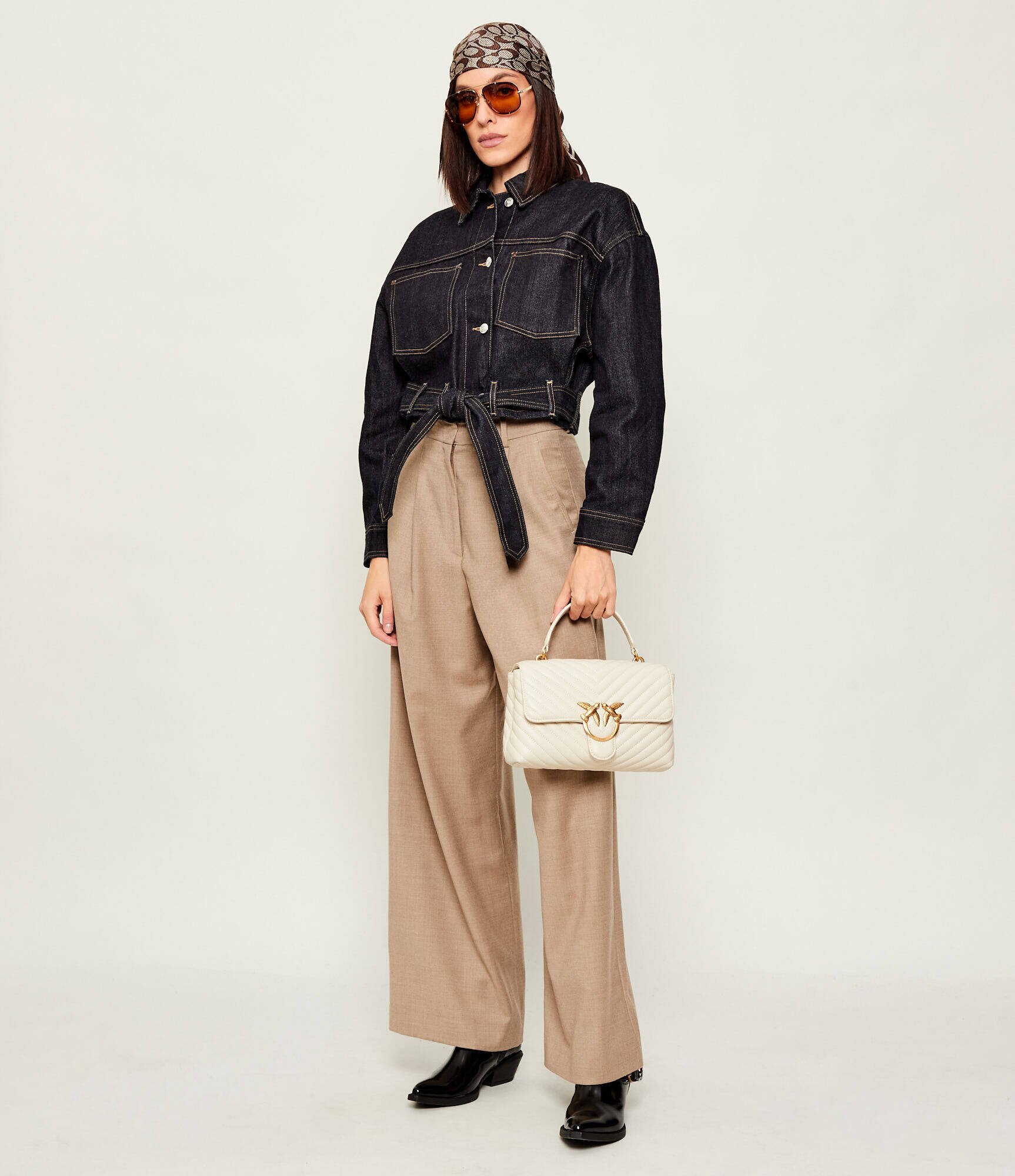 Pinko De piele geantă poștaș love lady puff classic