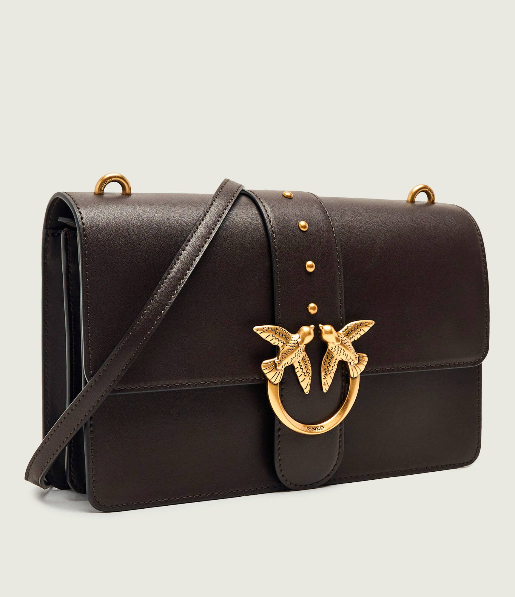 Pinko De piele geantă poștaș Love One Classic