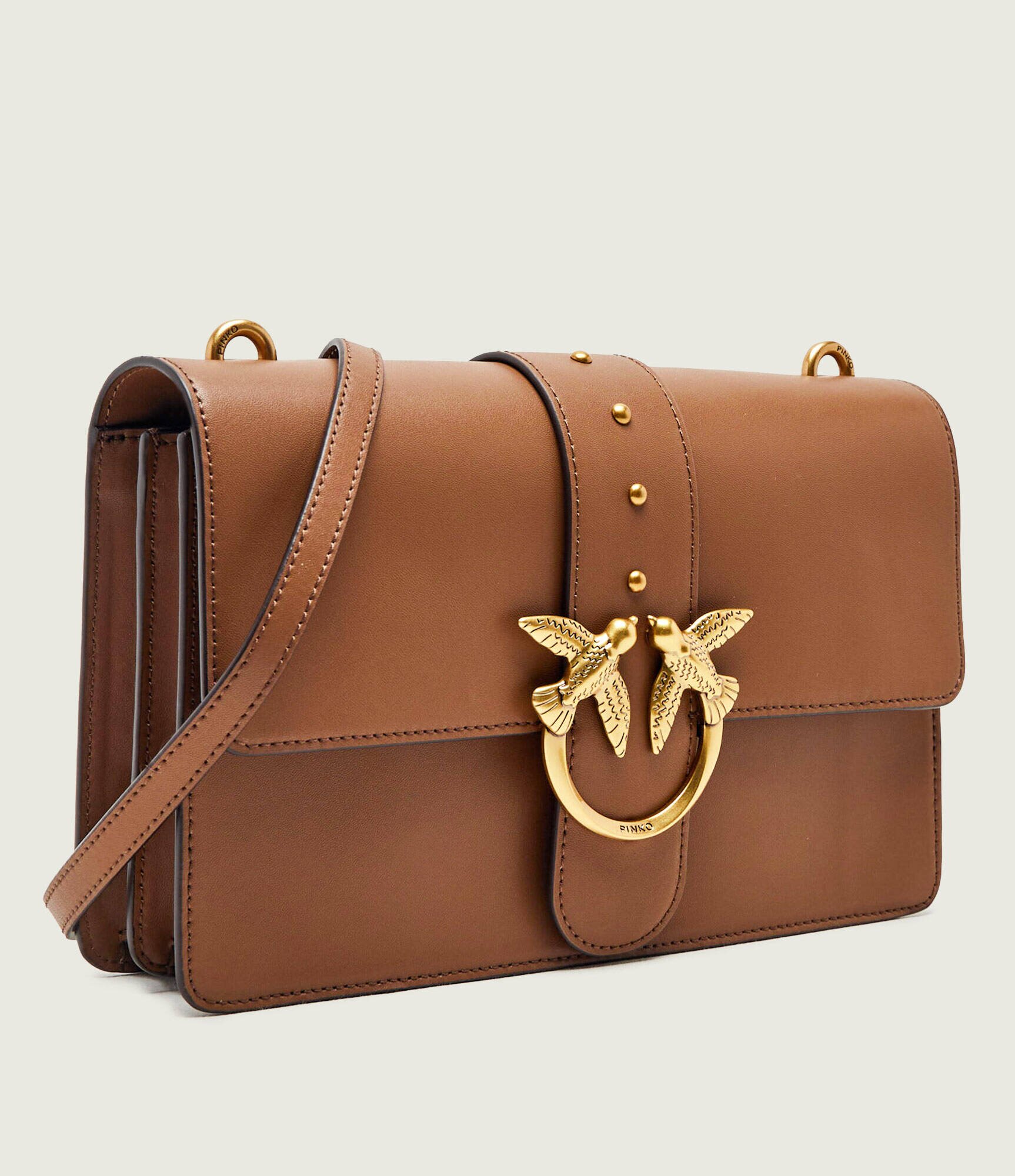 Pinko De piele geantă poștaș Love One Classic