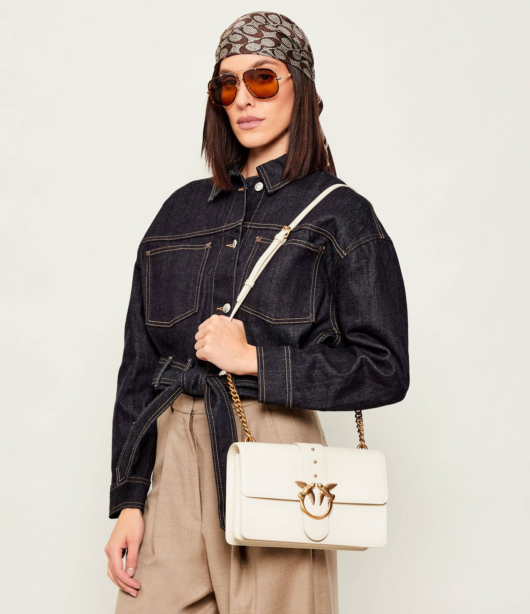 Pinko De piele geantă poștaș love one classic