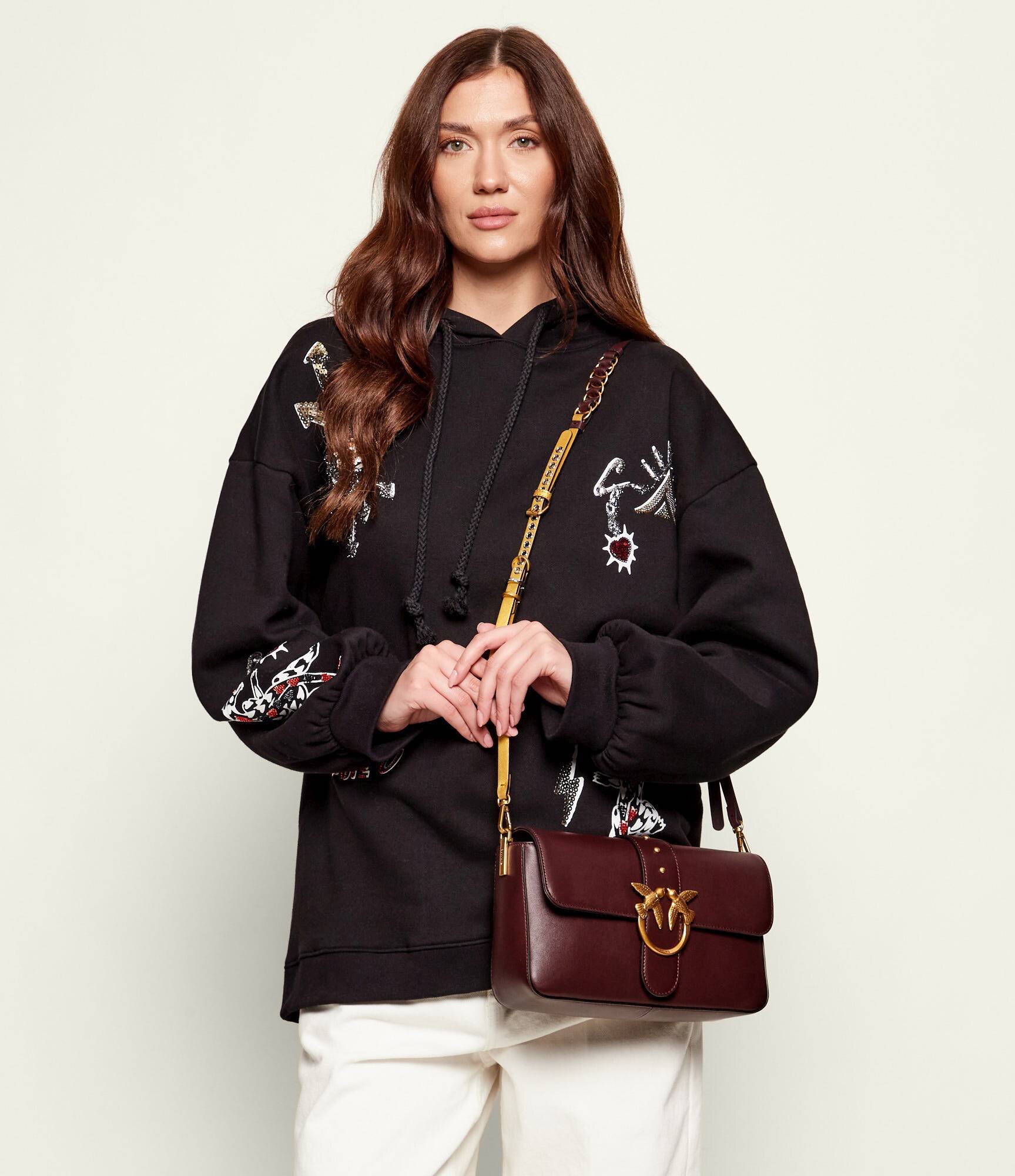 Pinko De piele geantă poștaș LOVE ONE CLASSIC SLOUCHY